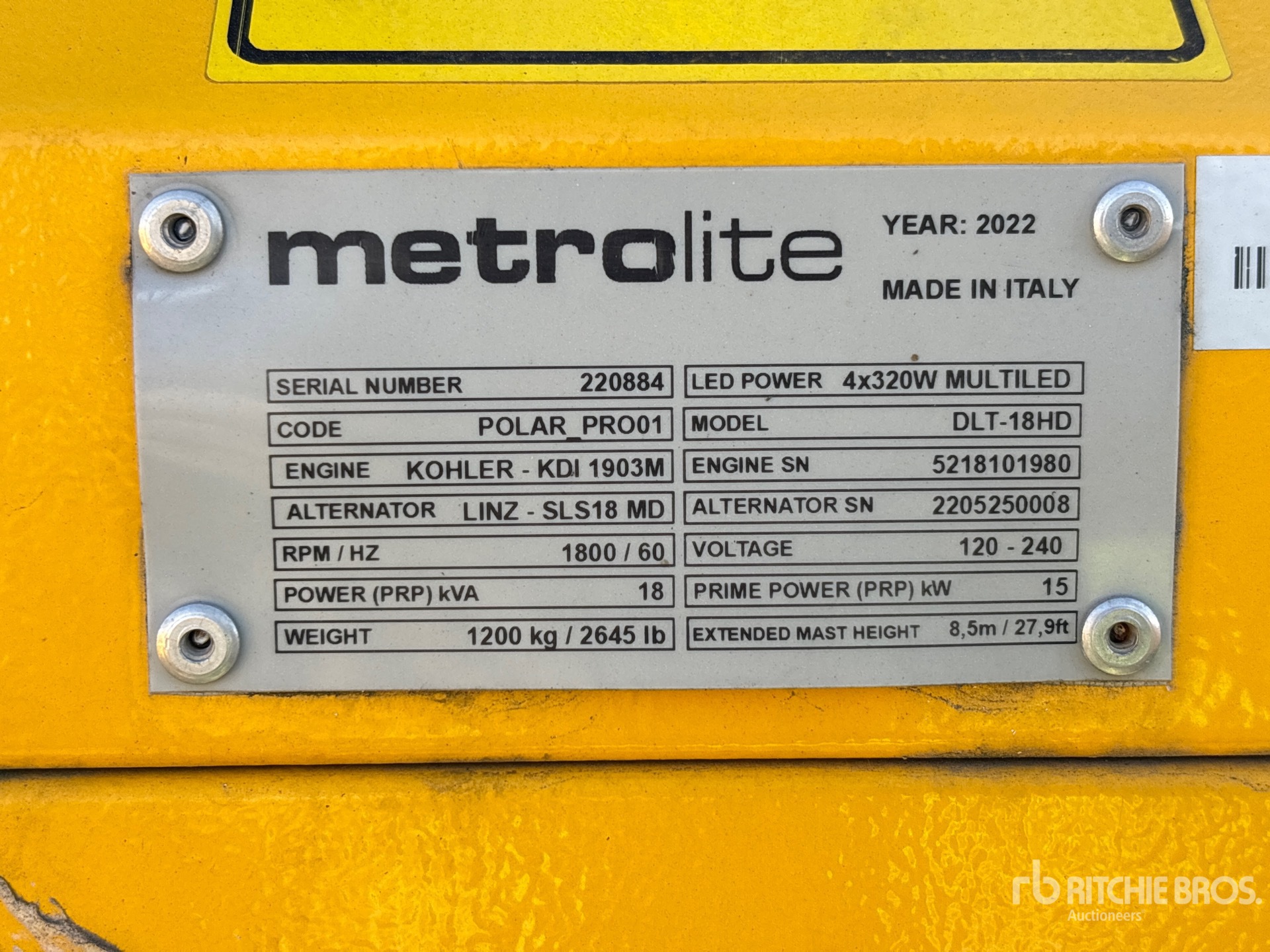 General Appearance with Unit Serial Number