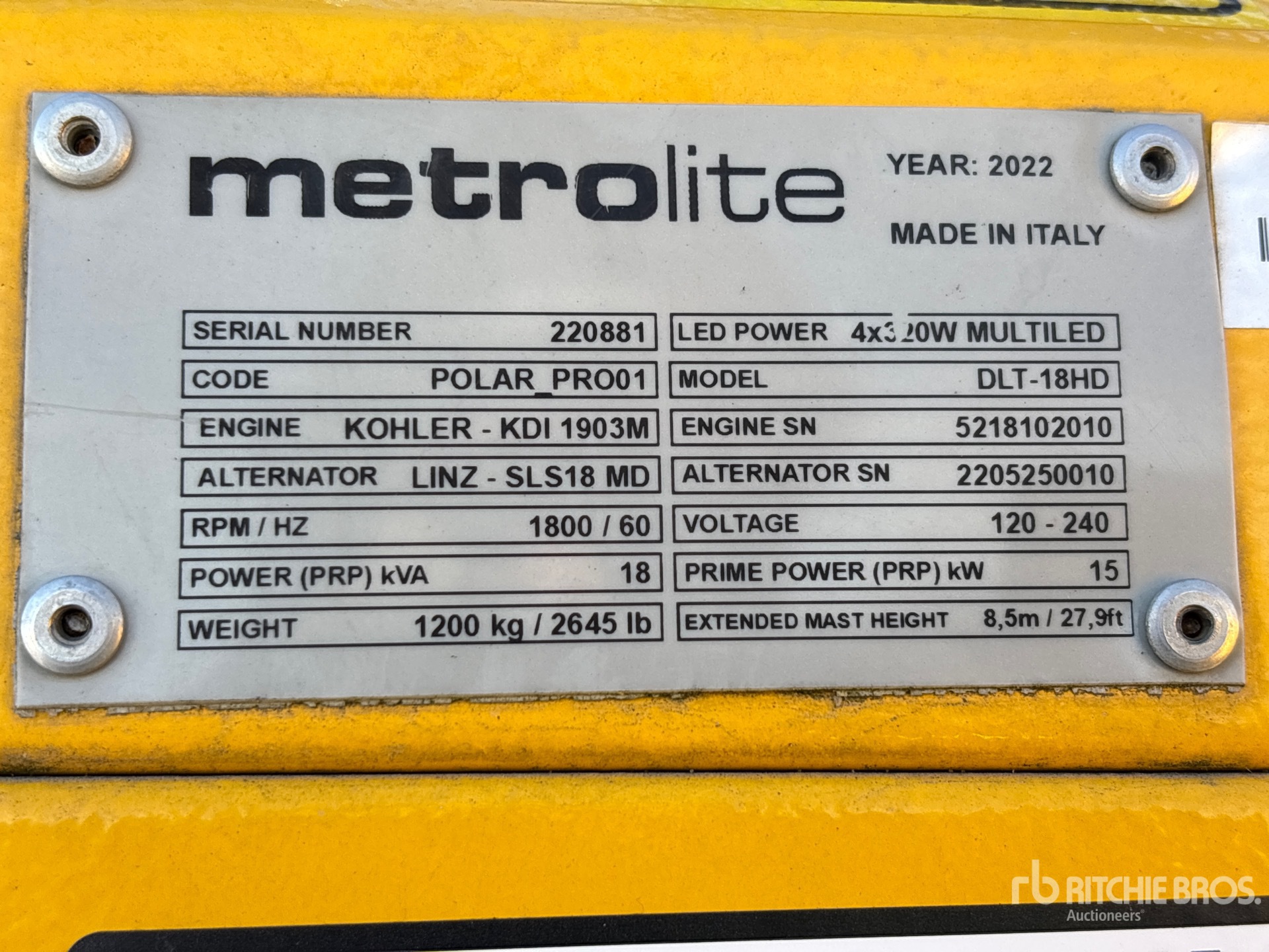General Appearance with Unit Serial Number
