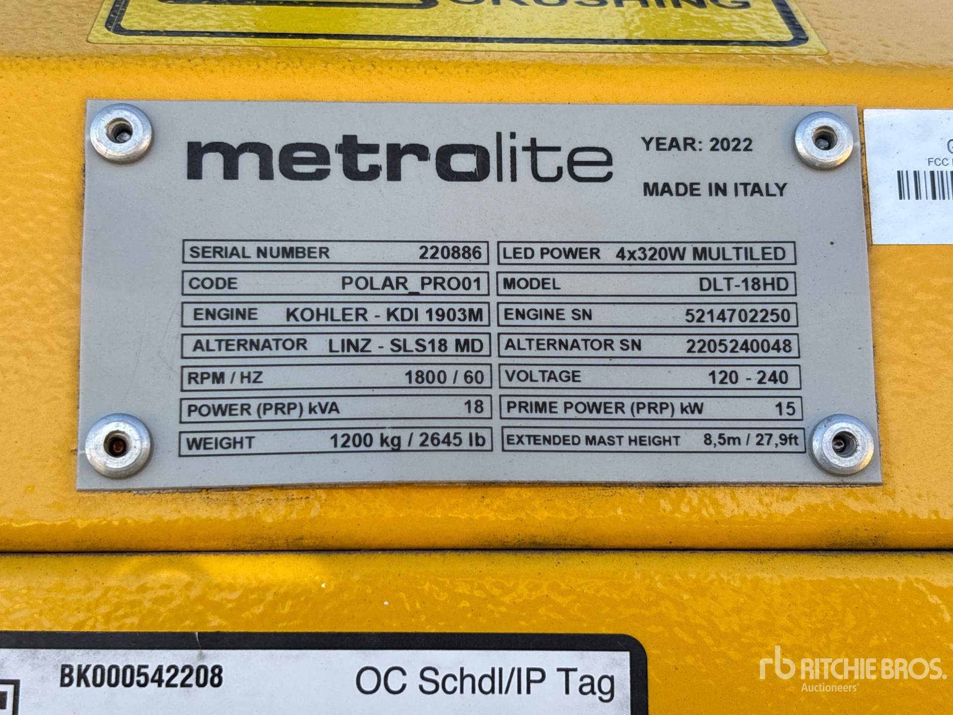 General Appearance with Unit Serial Number