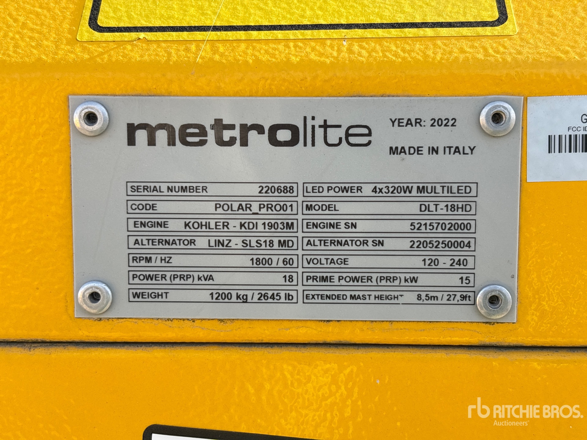 General Appearance with Unit Serial Number
