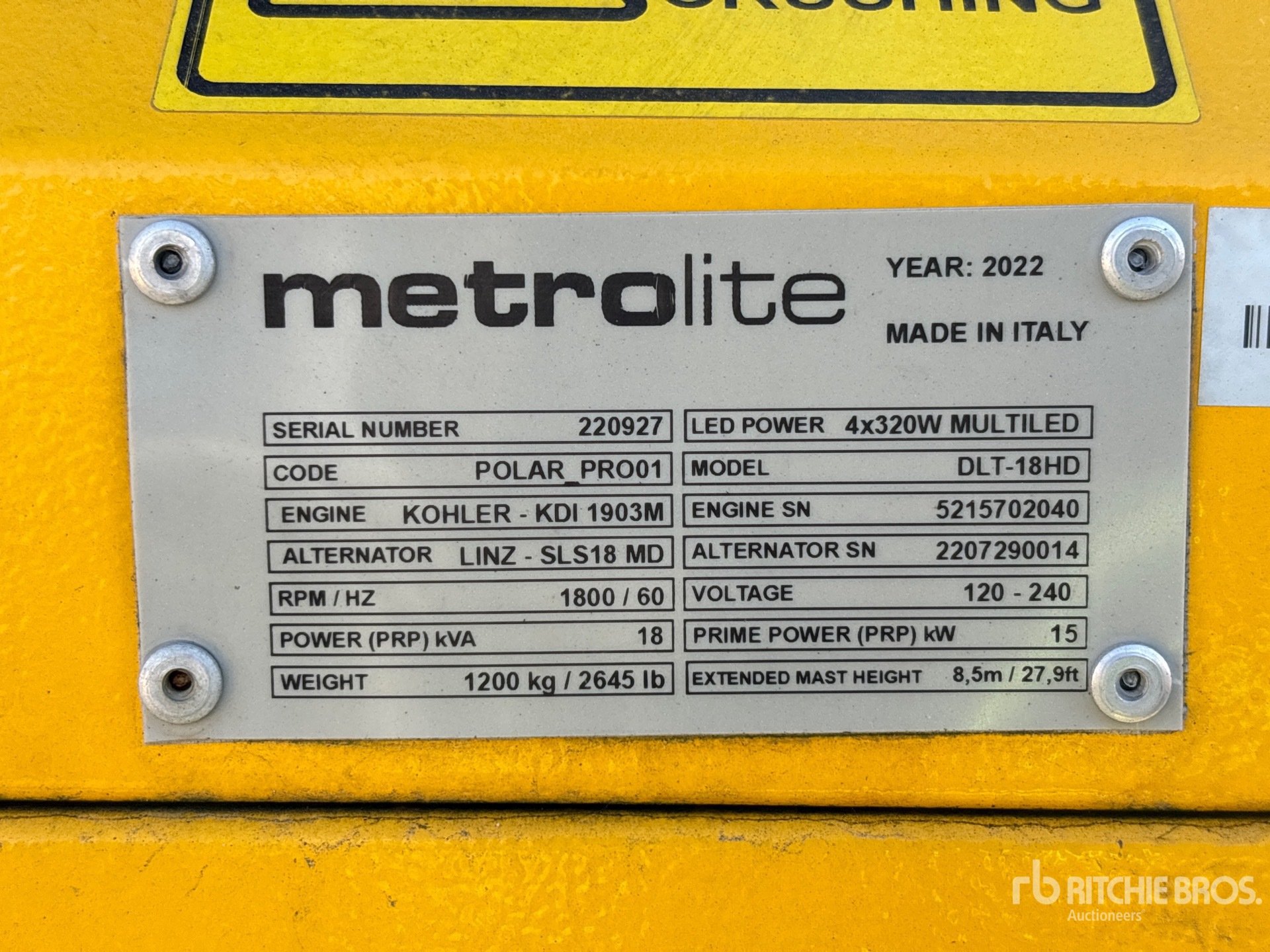 General Appearance with Unit Serial Number