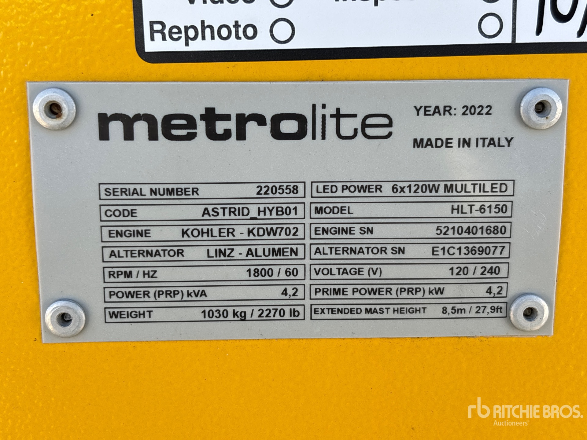 General Appearance with Unit Serial Number