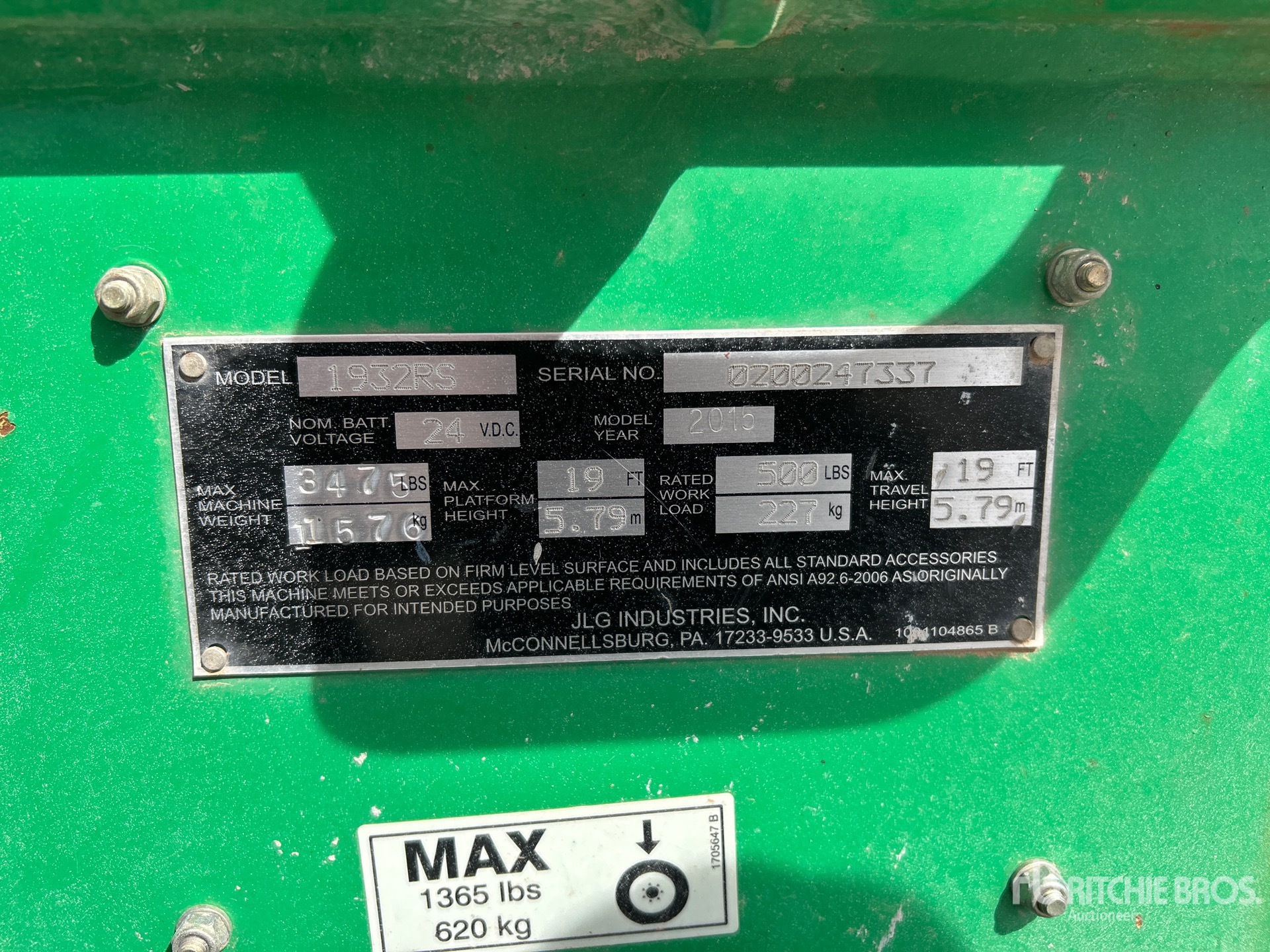 ELEVADOR TIJERA 2015 JLG 1932RS