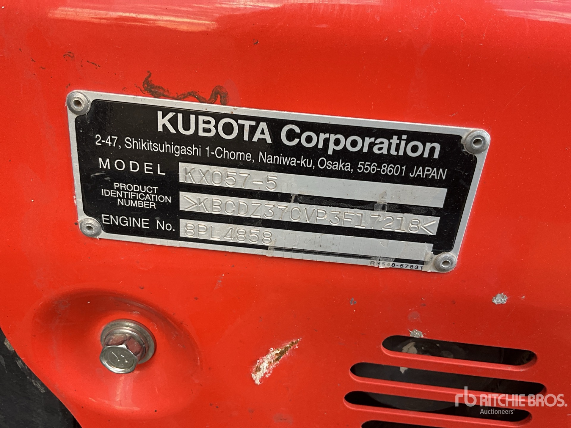 General Appearance with Serial Number / VIN