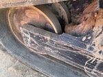 Rubber Track Undercarriage with Front Idler Wear