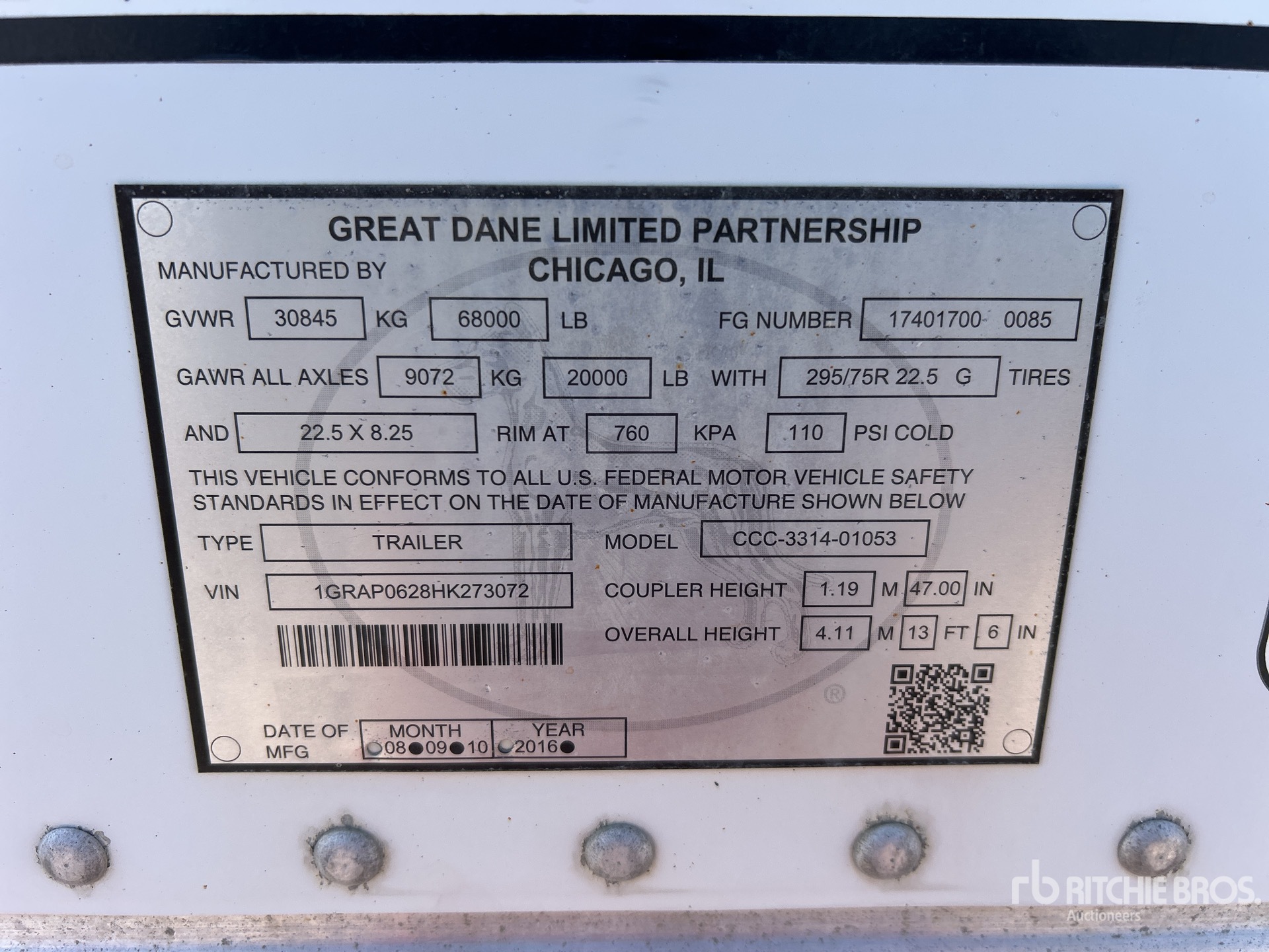 General Appearance with Serial Number / VIN