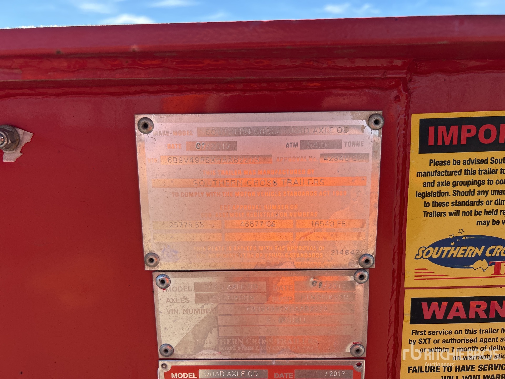General Appearance with Serial Number / VIN