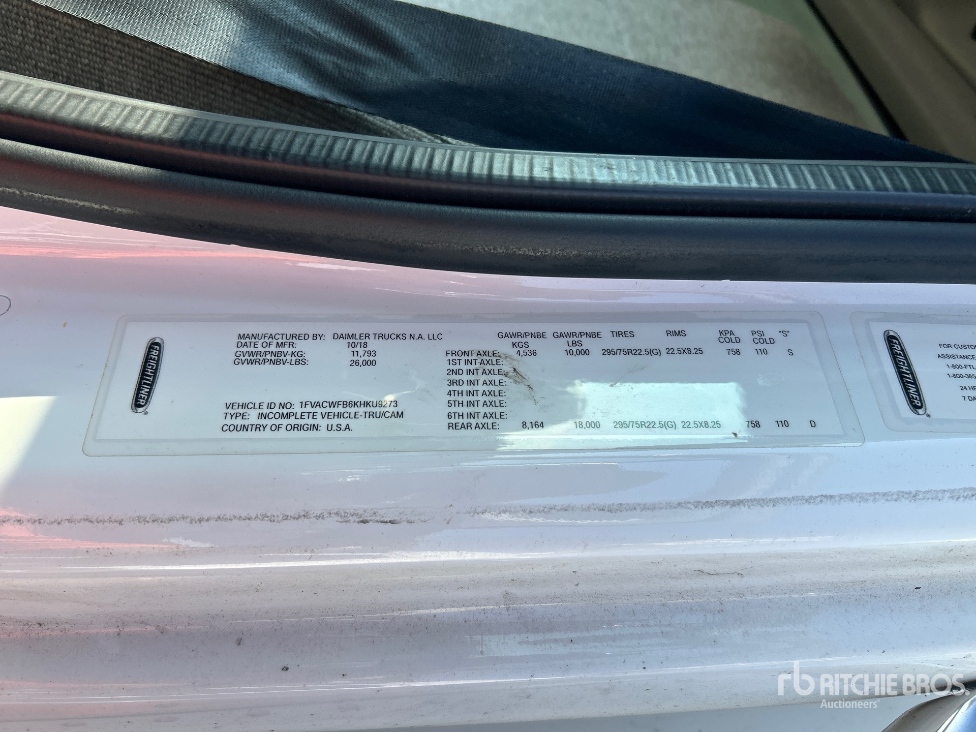 General Appearance with Serial Number / VIN