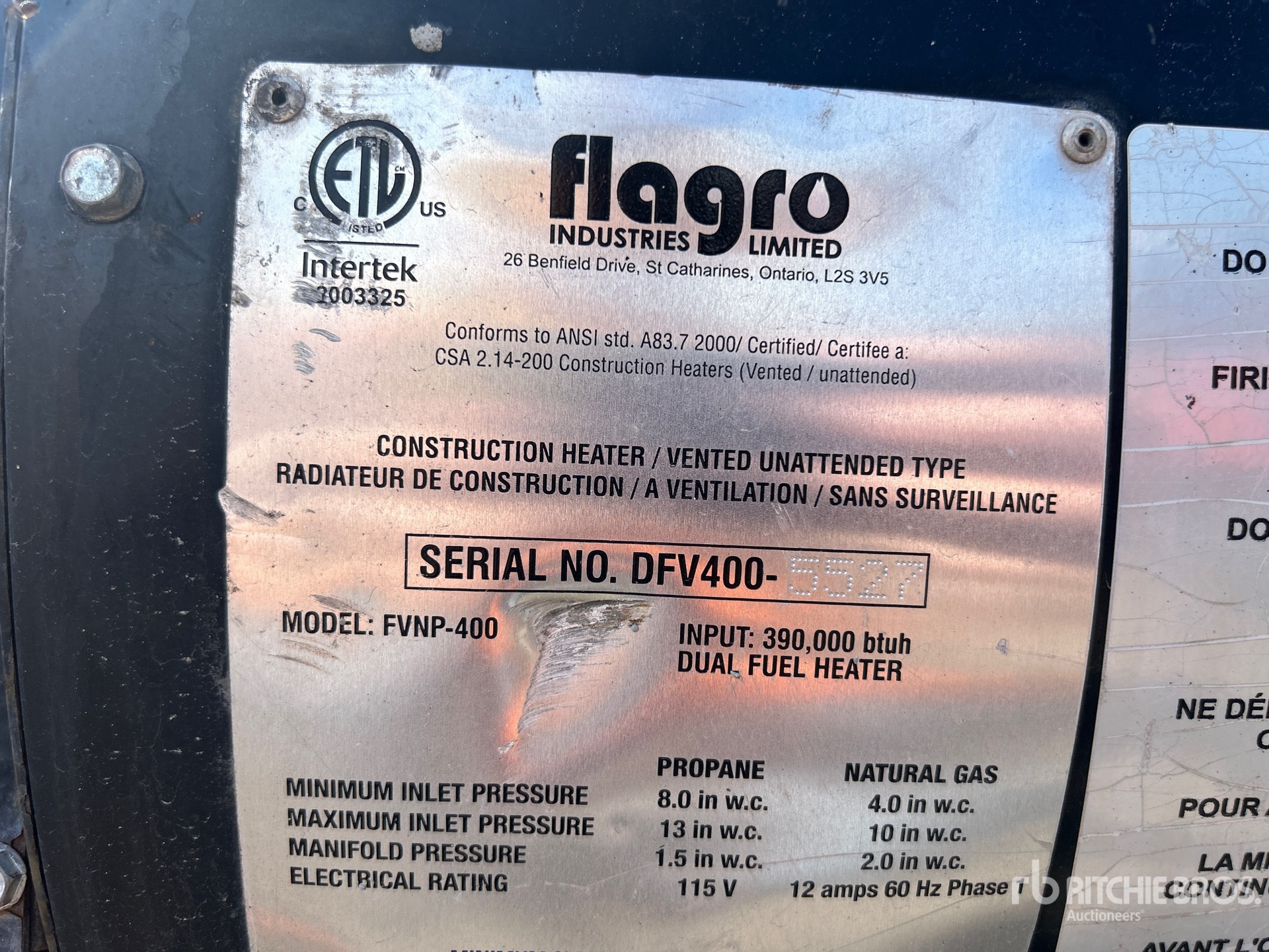General Appearance with Serial Number / VIN