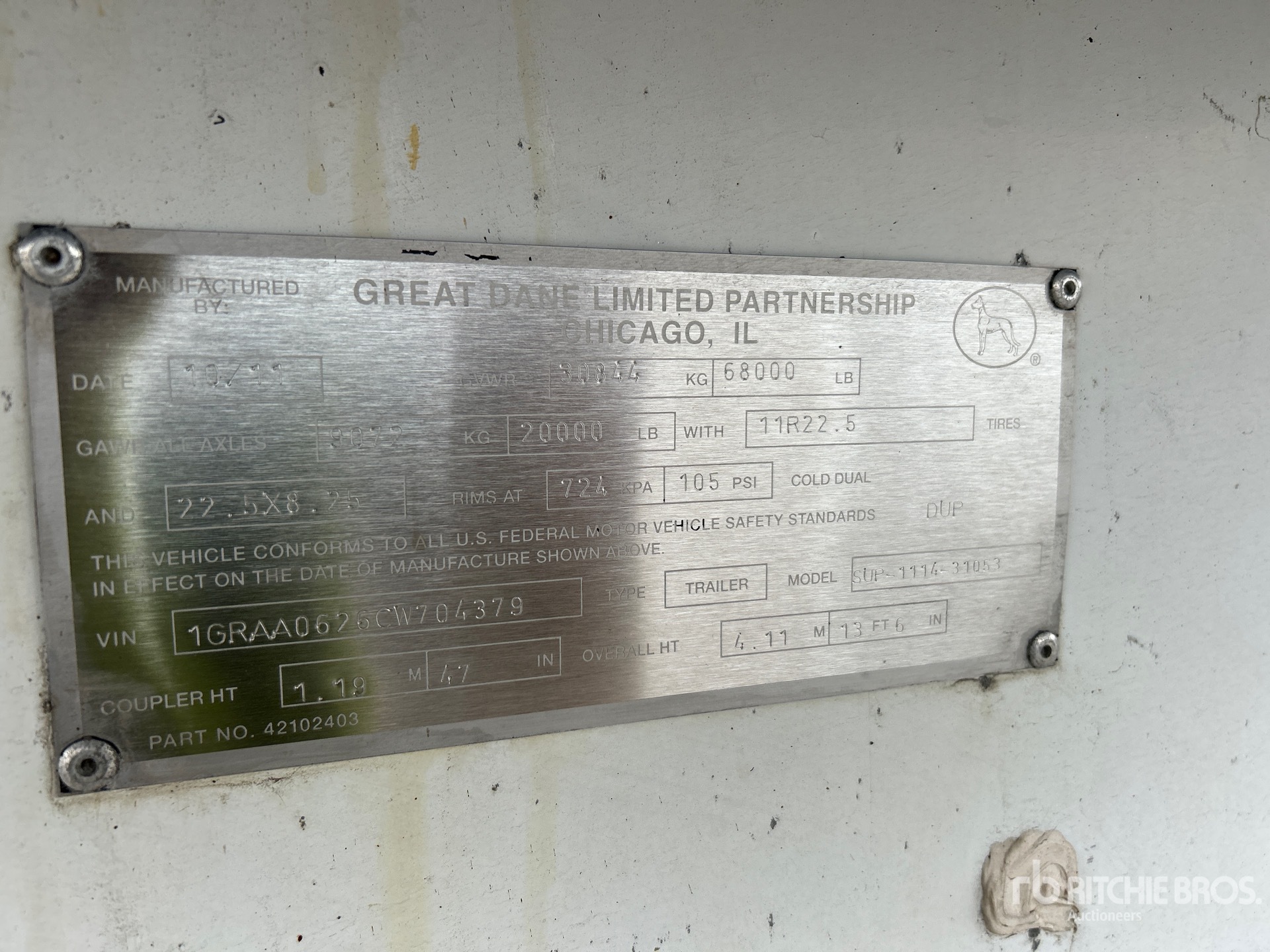 General Appearance with Numer seryjny/numer identyfikacyjny pojazdu