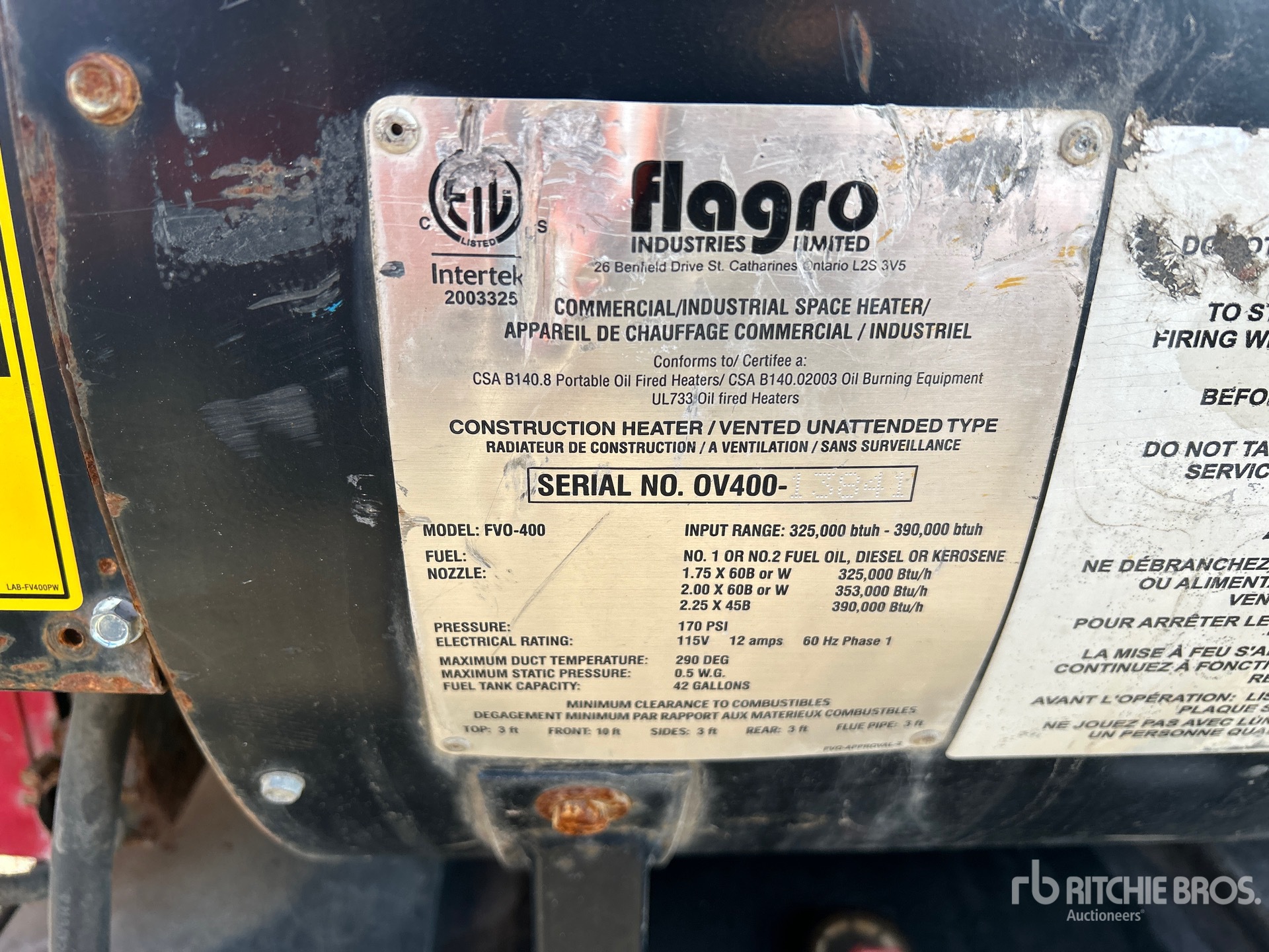 General Appearance with Serial Number / VIN