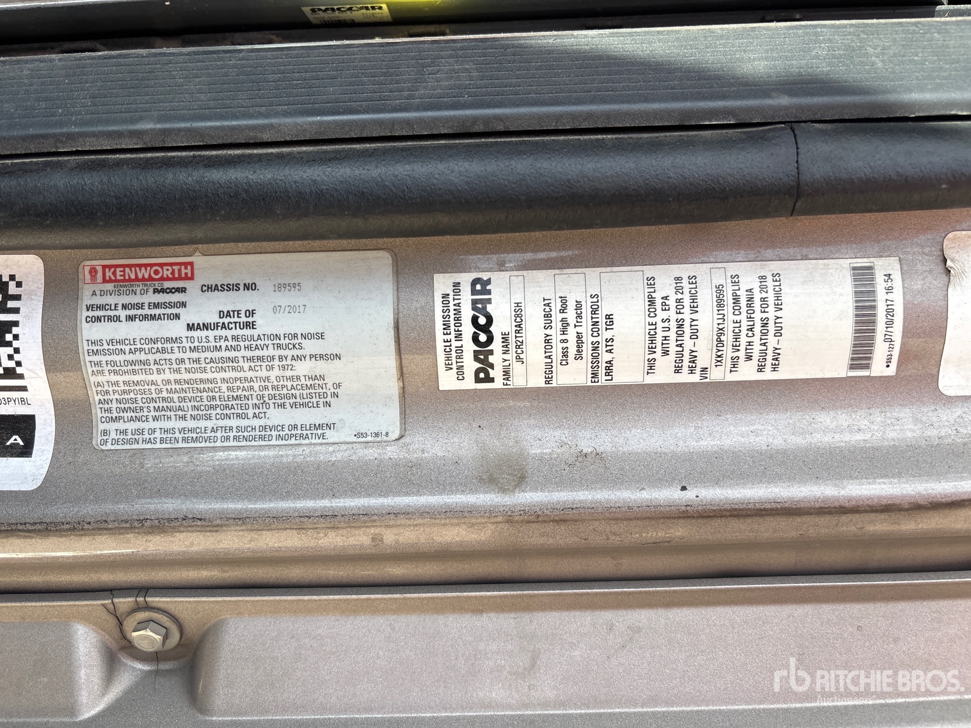 General Appearance with Serial Number / VIN