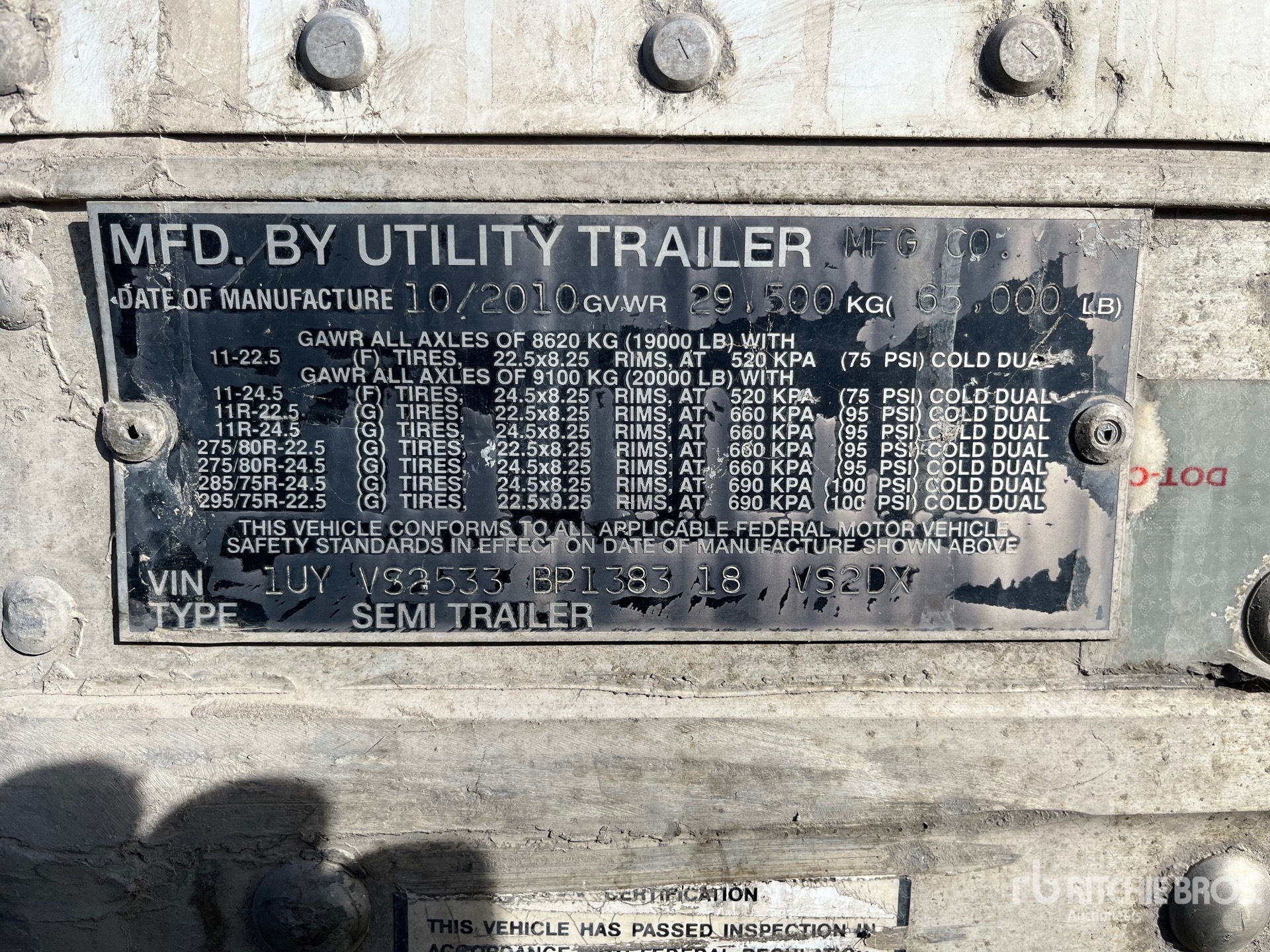 General Appearance with Serial Number / VIN