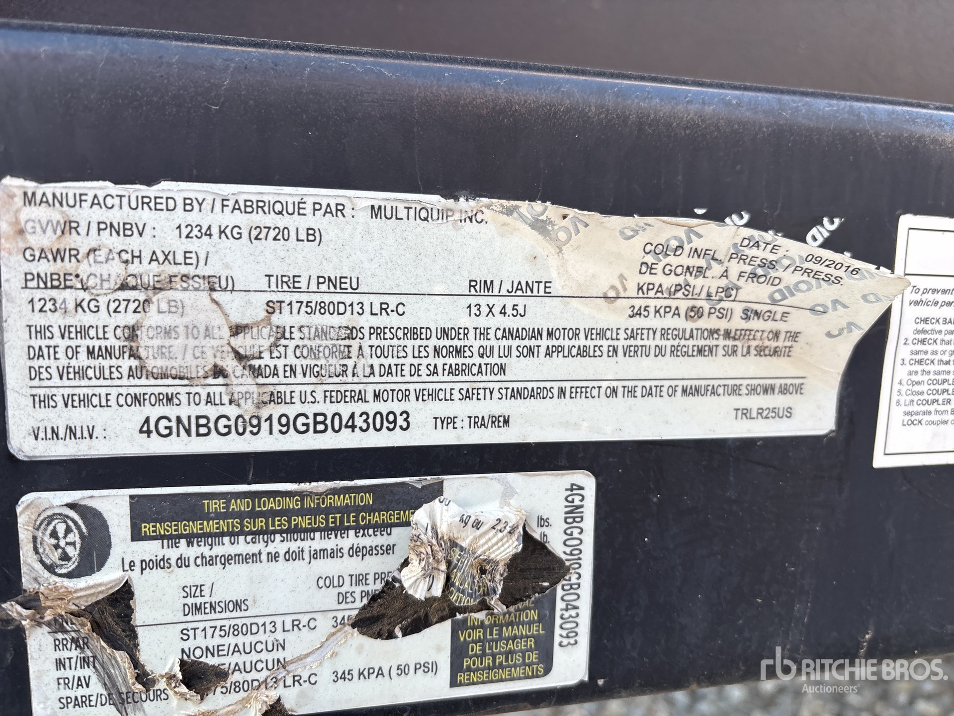 General Appearance with N.º de serie/VIN