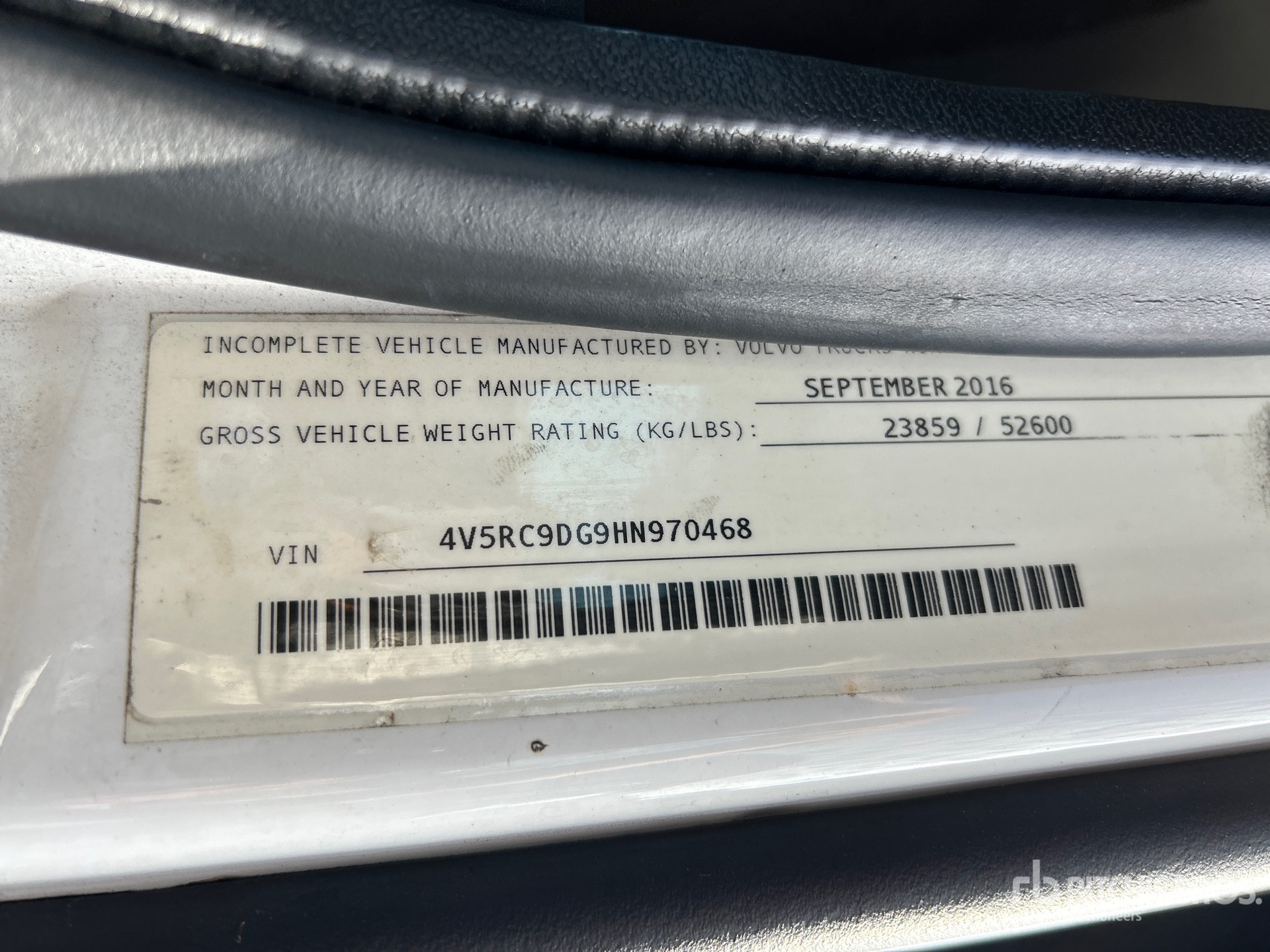 General Appearance with Serial Number / VIN