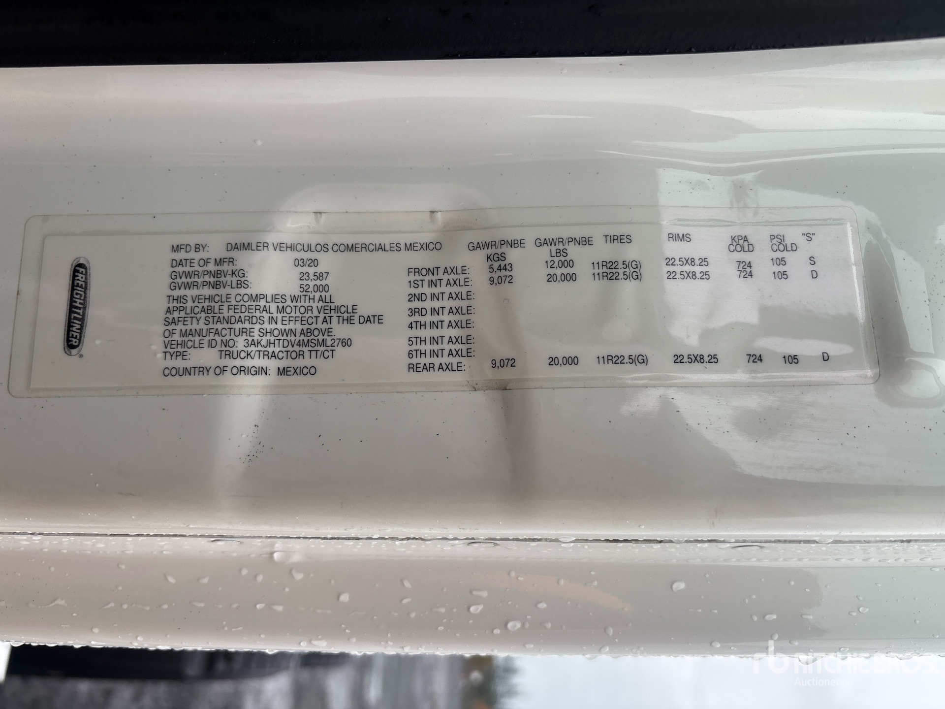 General Appearance with Numéro de série/Numéro d'identification du véhicule automobile