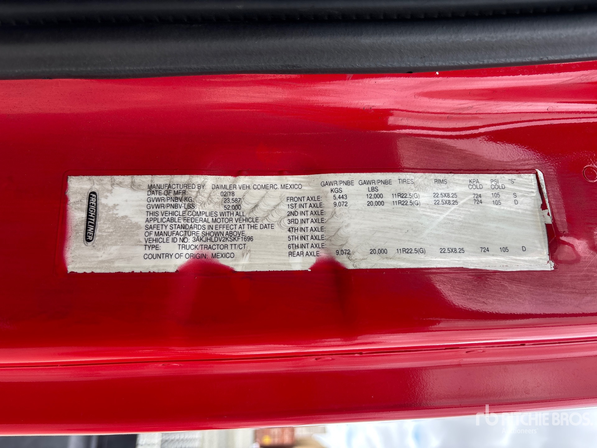 General Appearance with Serial Number / VIN
