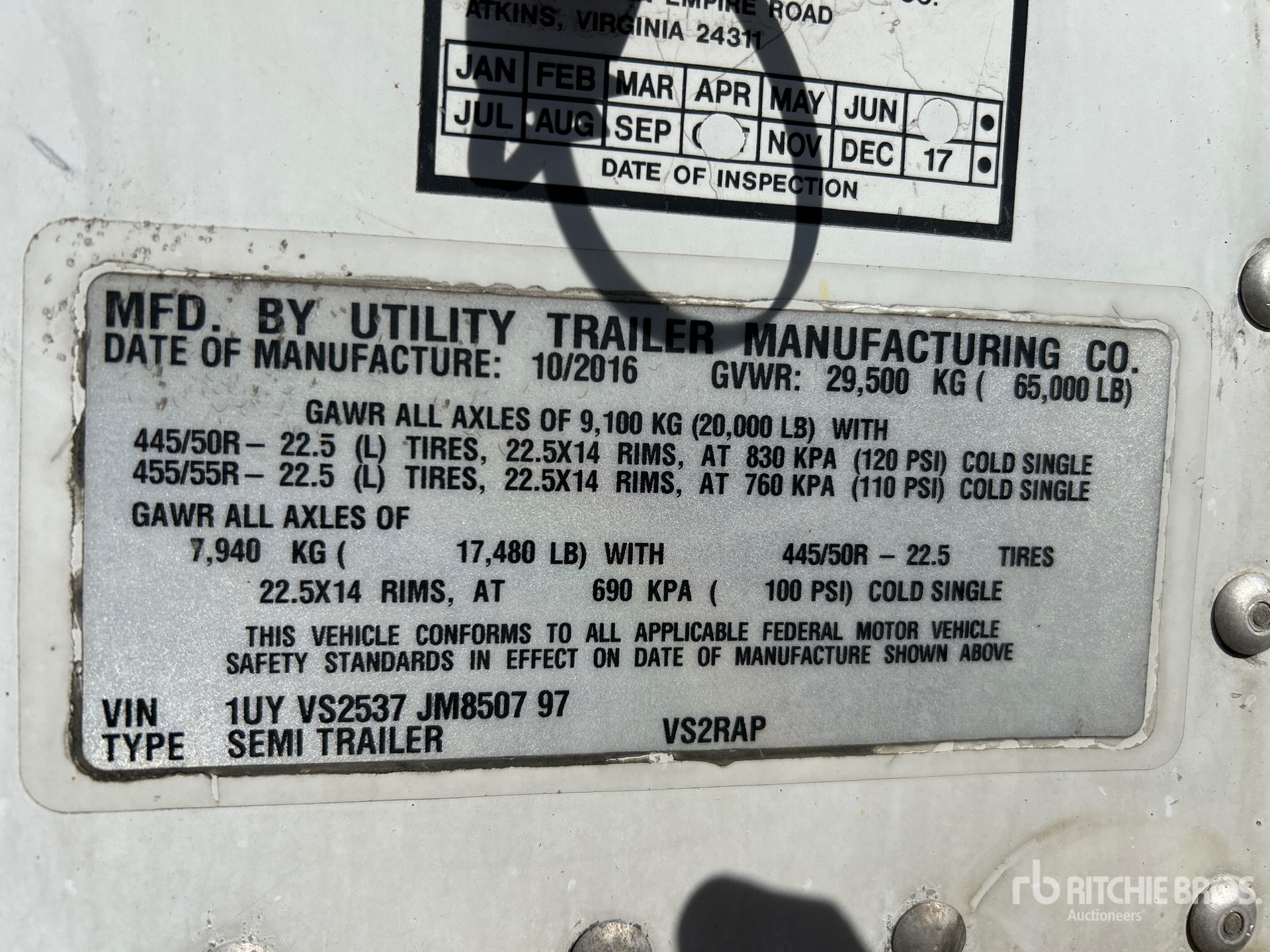 General Appearance with Numer seryjny/numer identyfikacyjny pojazdu