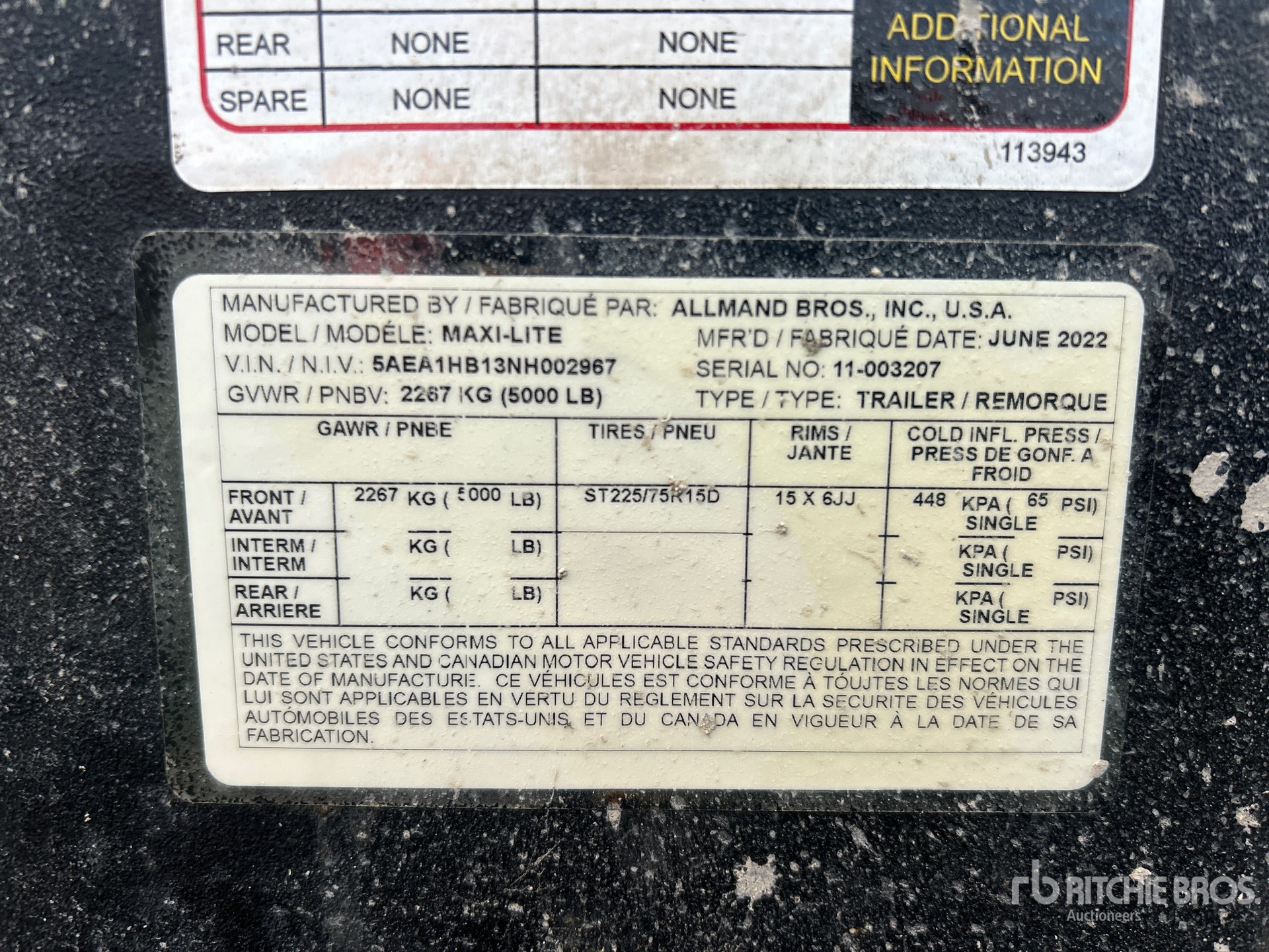 General Appearance with Numero seriale/numero d’identificazione del veicolo (VIN)