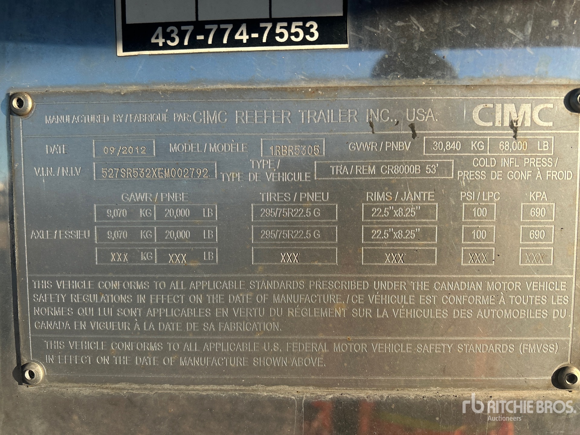 General Appearance with Serial Number / VIN