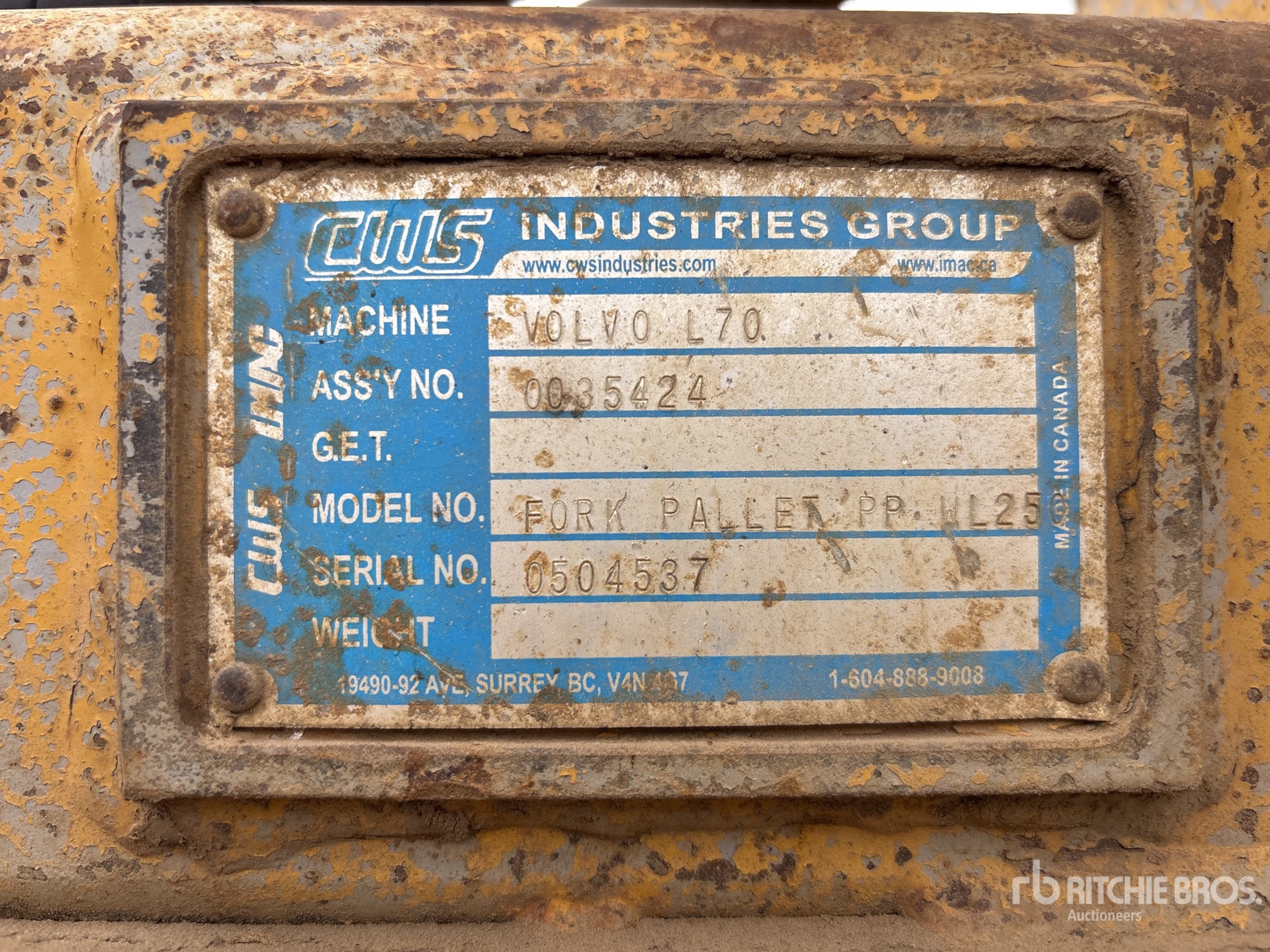 General Appearance with Serial Number / VIN