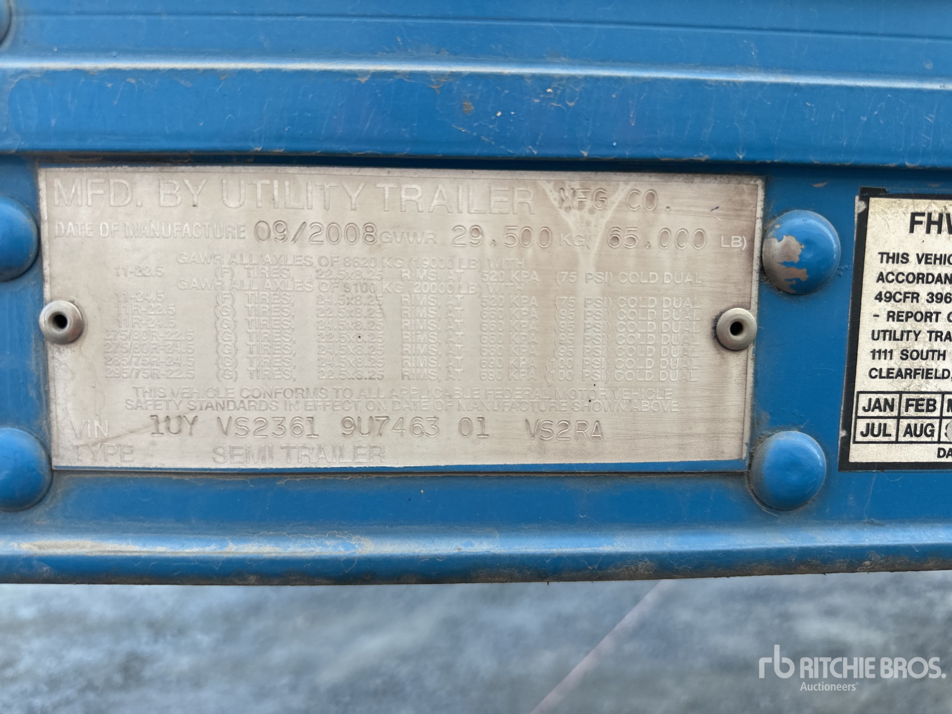 General Appearance with Serial Number / VIN