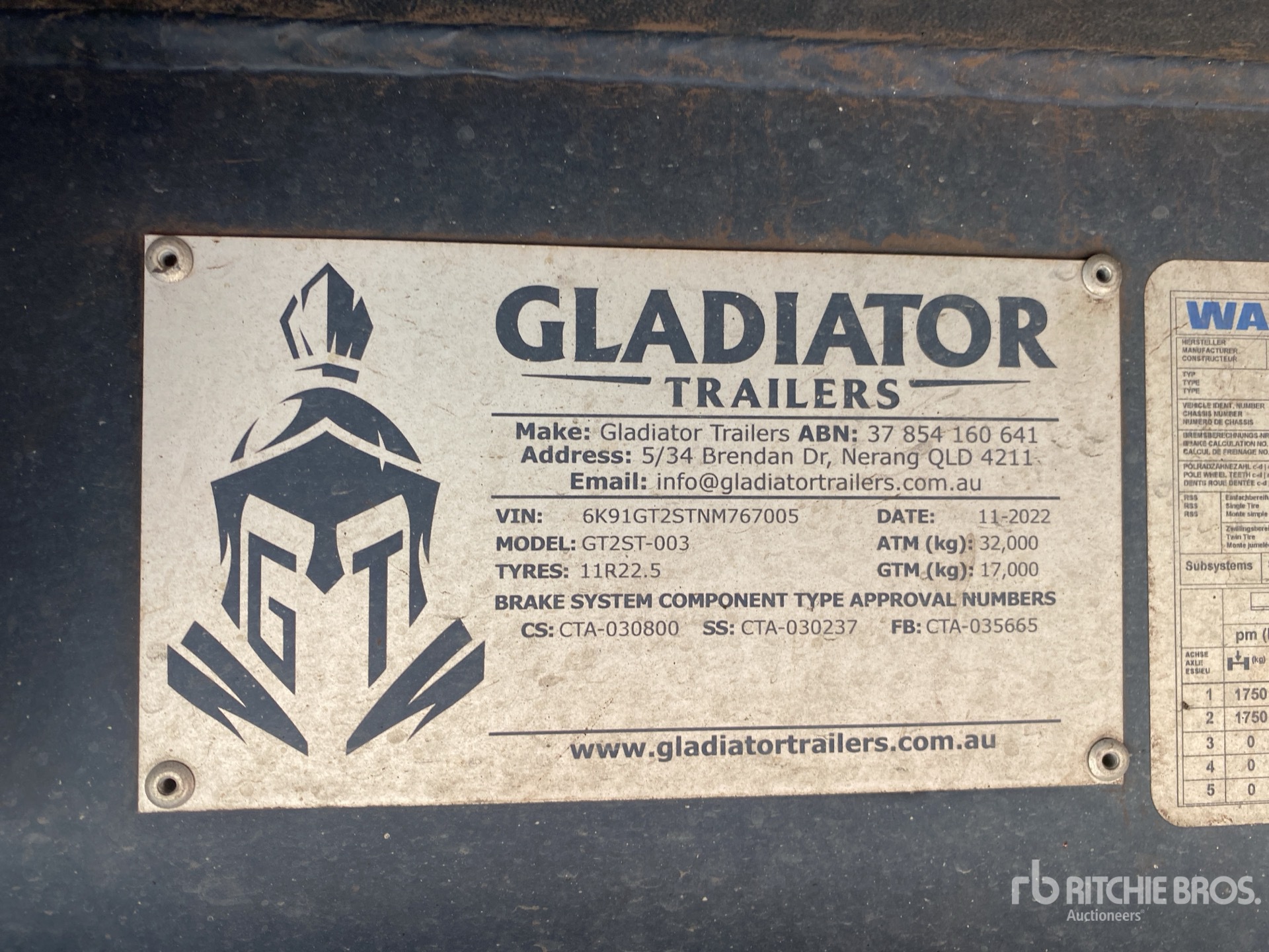 General Appearance with Serial Number / VIN