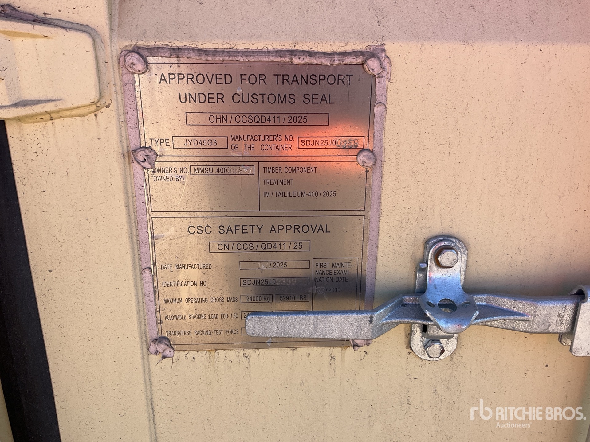 General Appearance with Serial Number / VIN