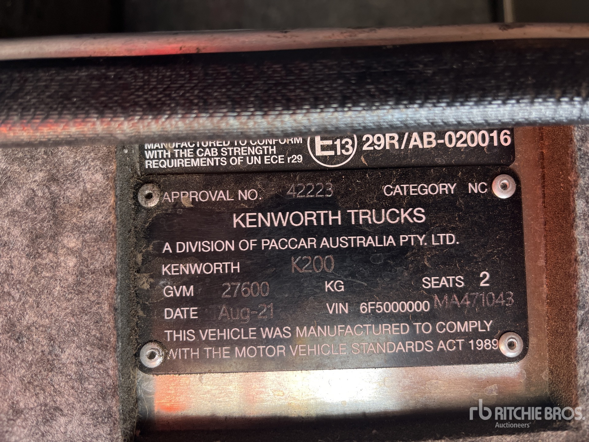 General Appearance with Serial Number / VIN