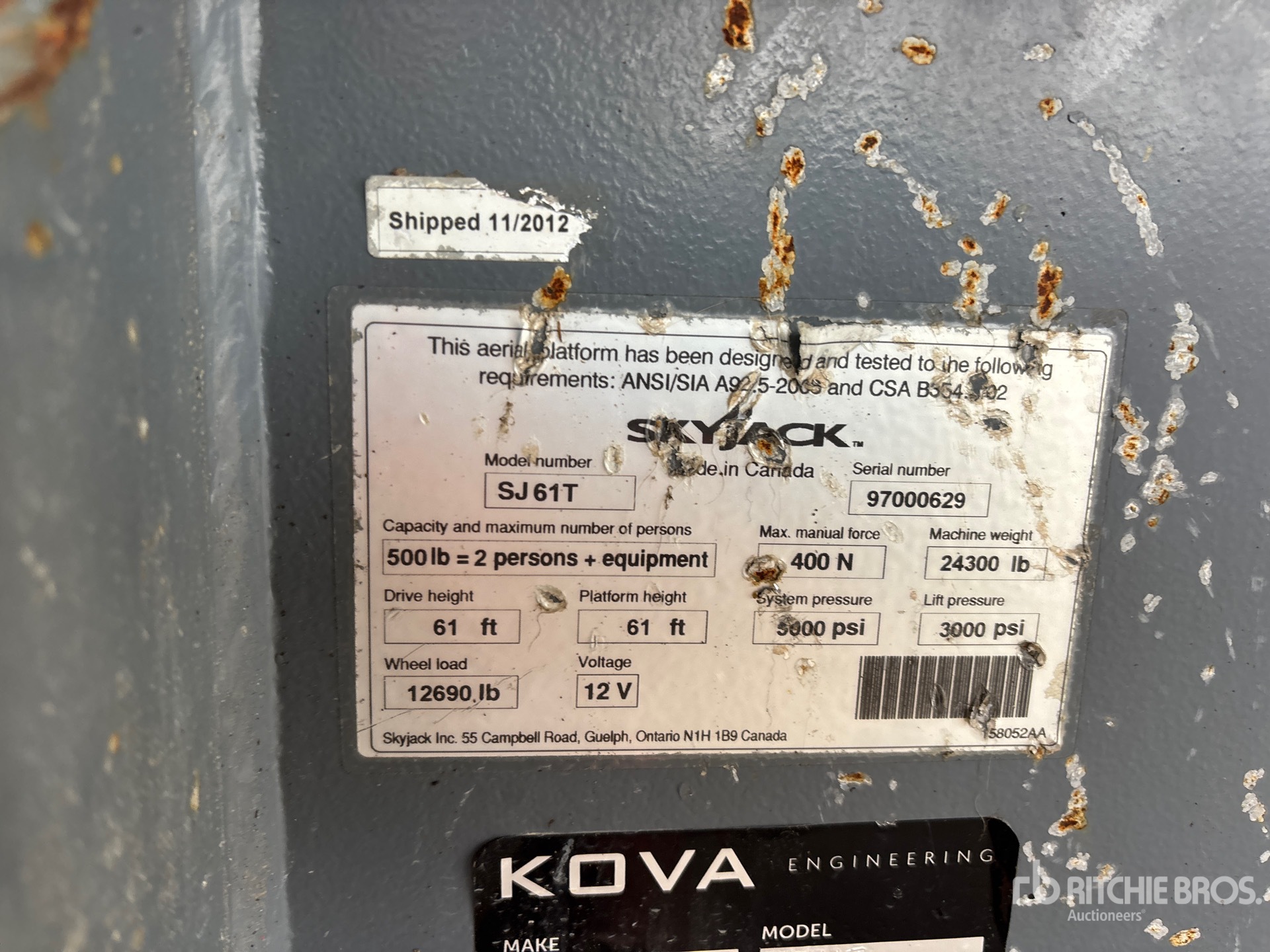 General Appearance with Serial Number / VIN