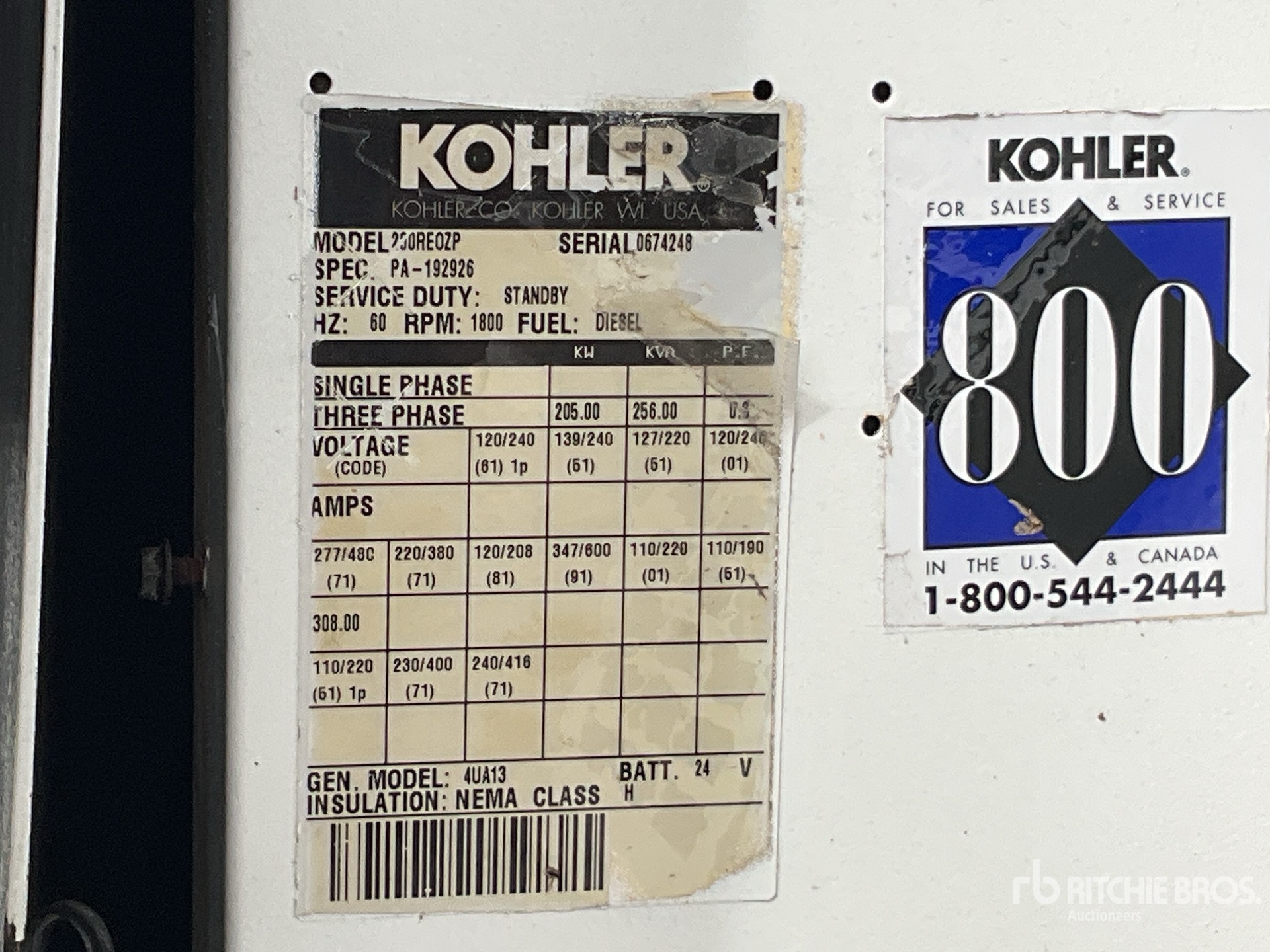 General Appearance with Unit Serial Number
