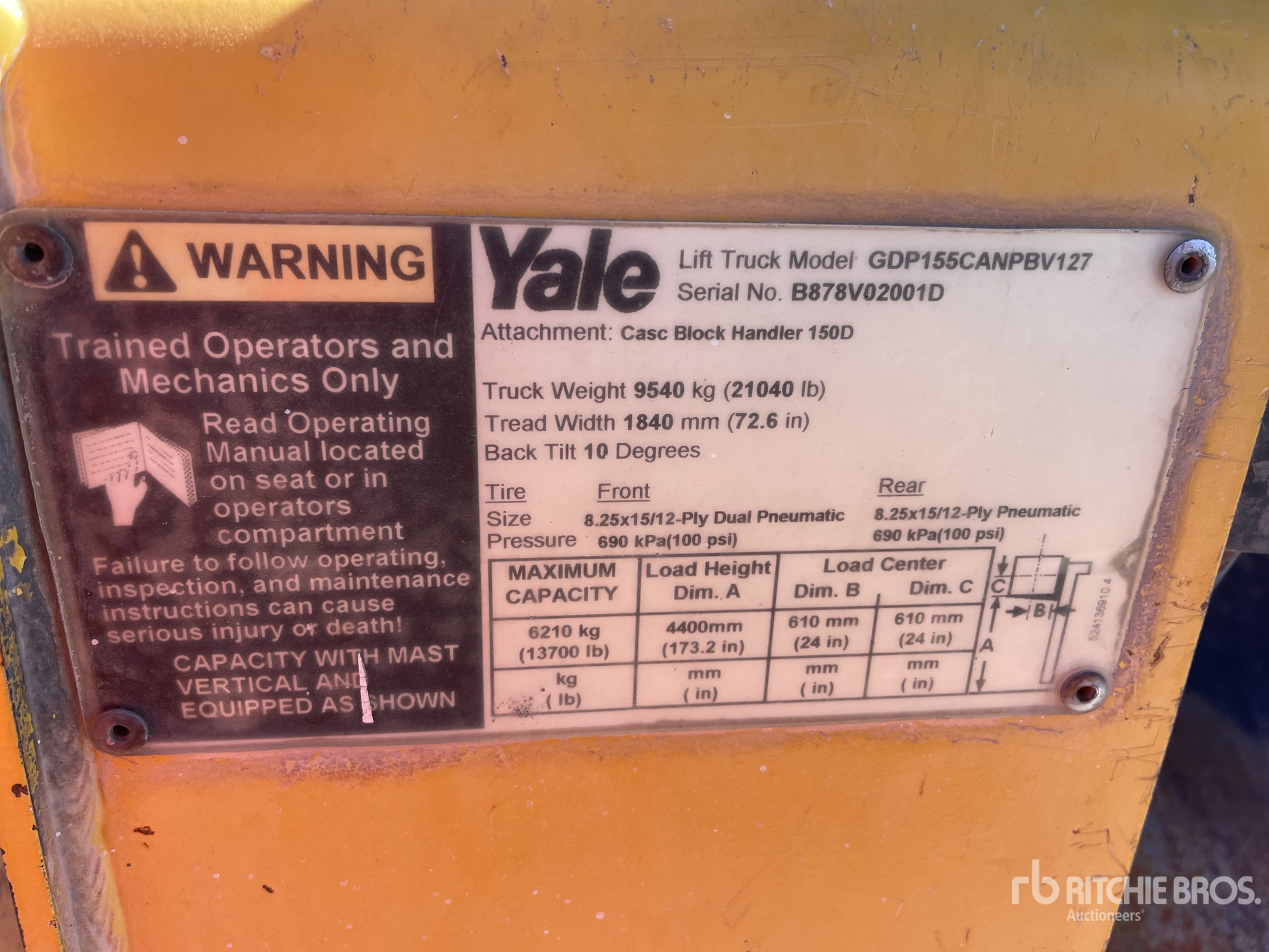 MONTACARGAS 2006 YALE GDP155