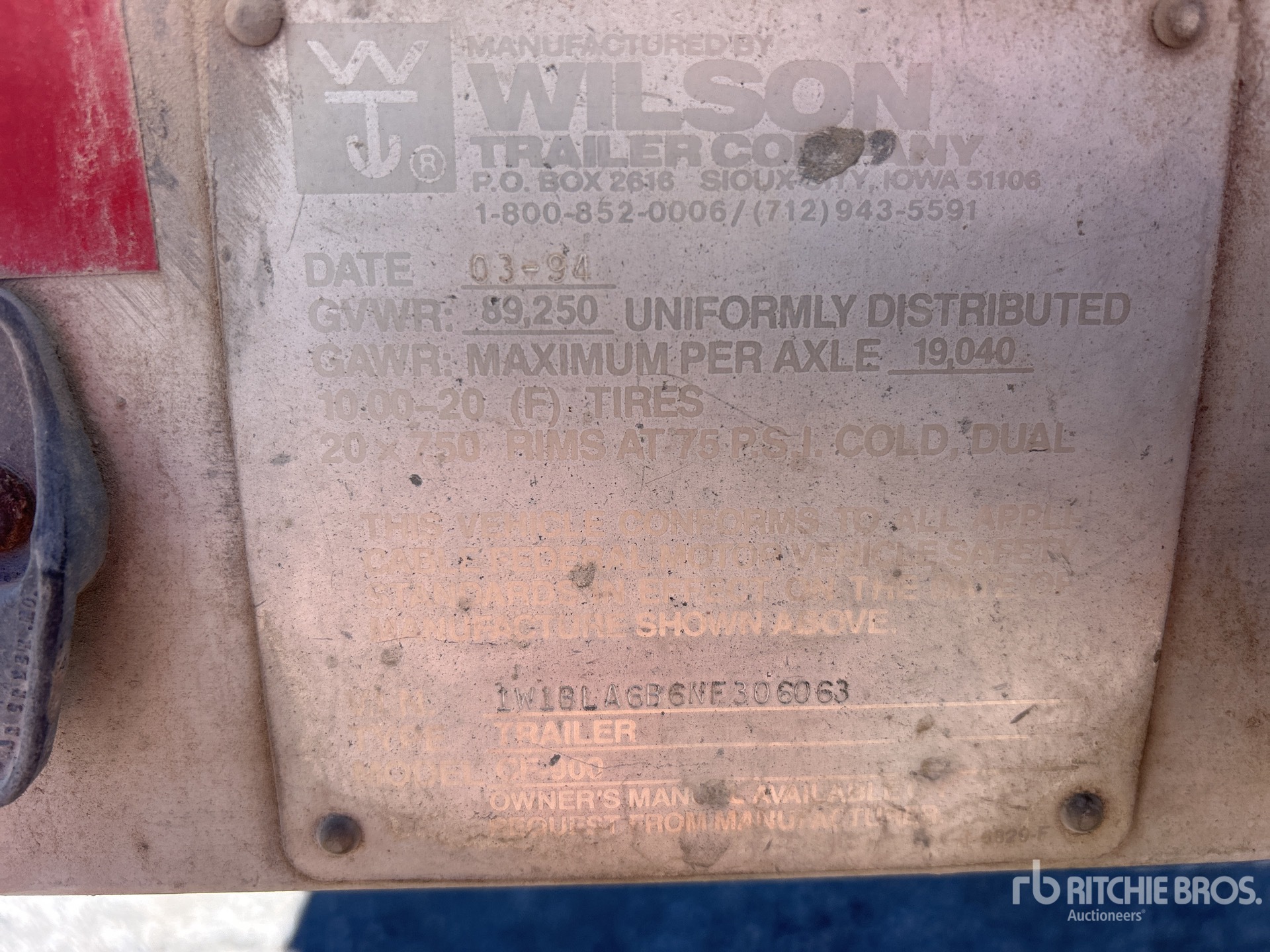 General Appearance with Serial Number / VIN