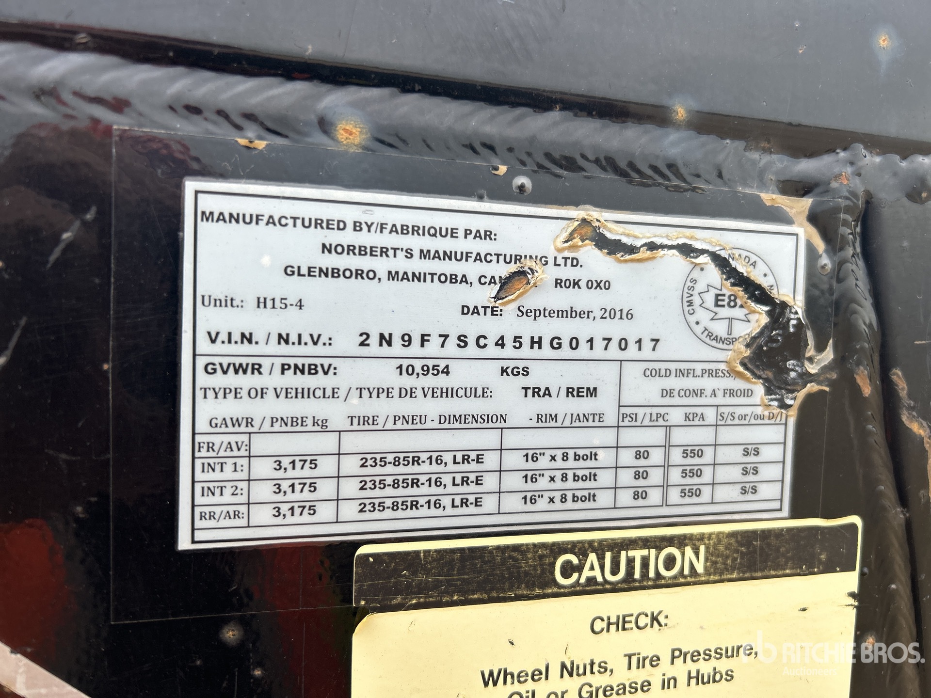 General Appearance with Serial Number / VIN