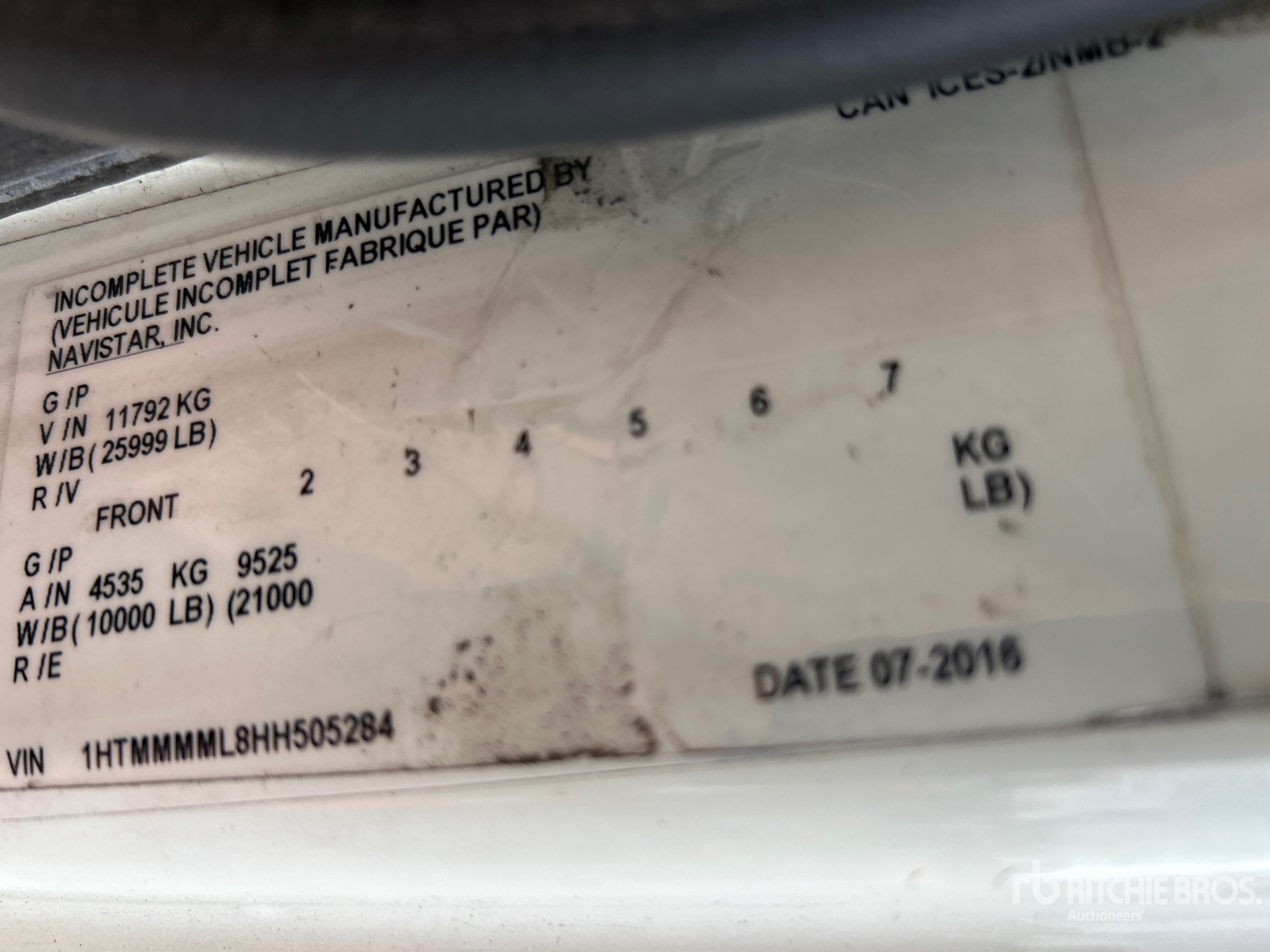 General Appearance with Serial Number / VIN