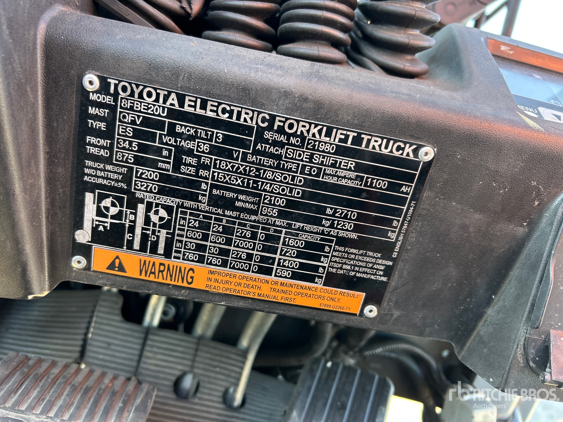 MONTACARGAS ELéCTRICO 2021 TOYOTA 8FBE20U