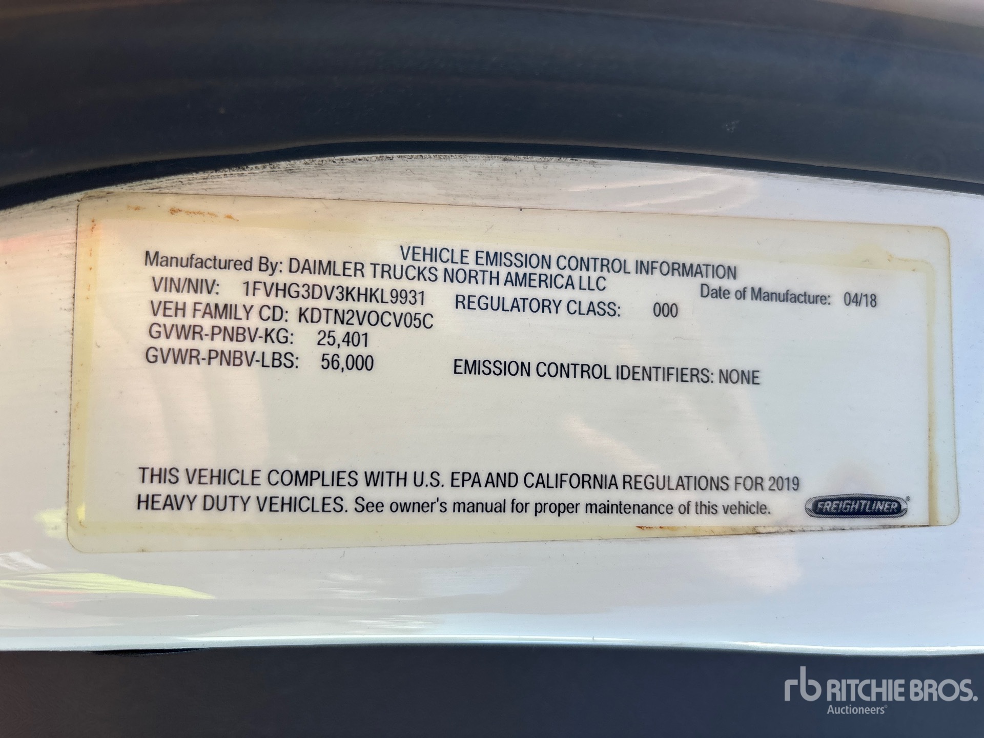 General Appearance with Second Serial Number/VIN Photo