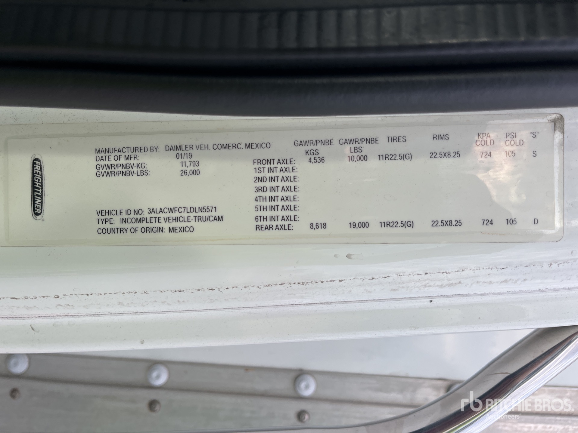 General Appearance with Serial Number / VIN