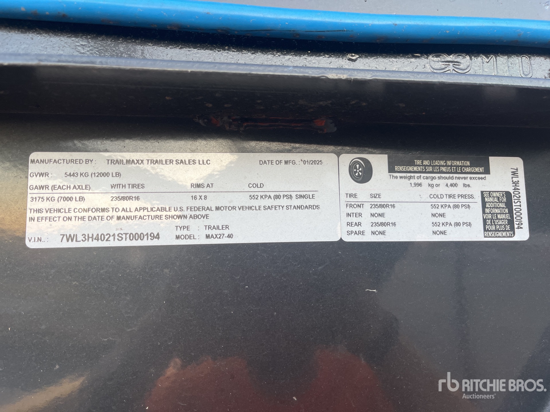 General Appearance with Serial Number / VIN