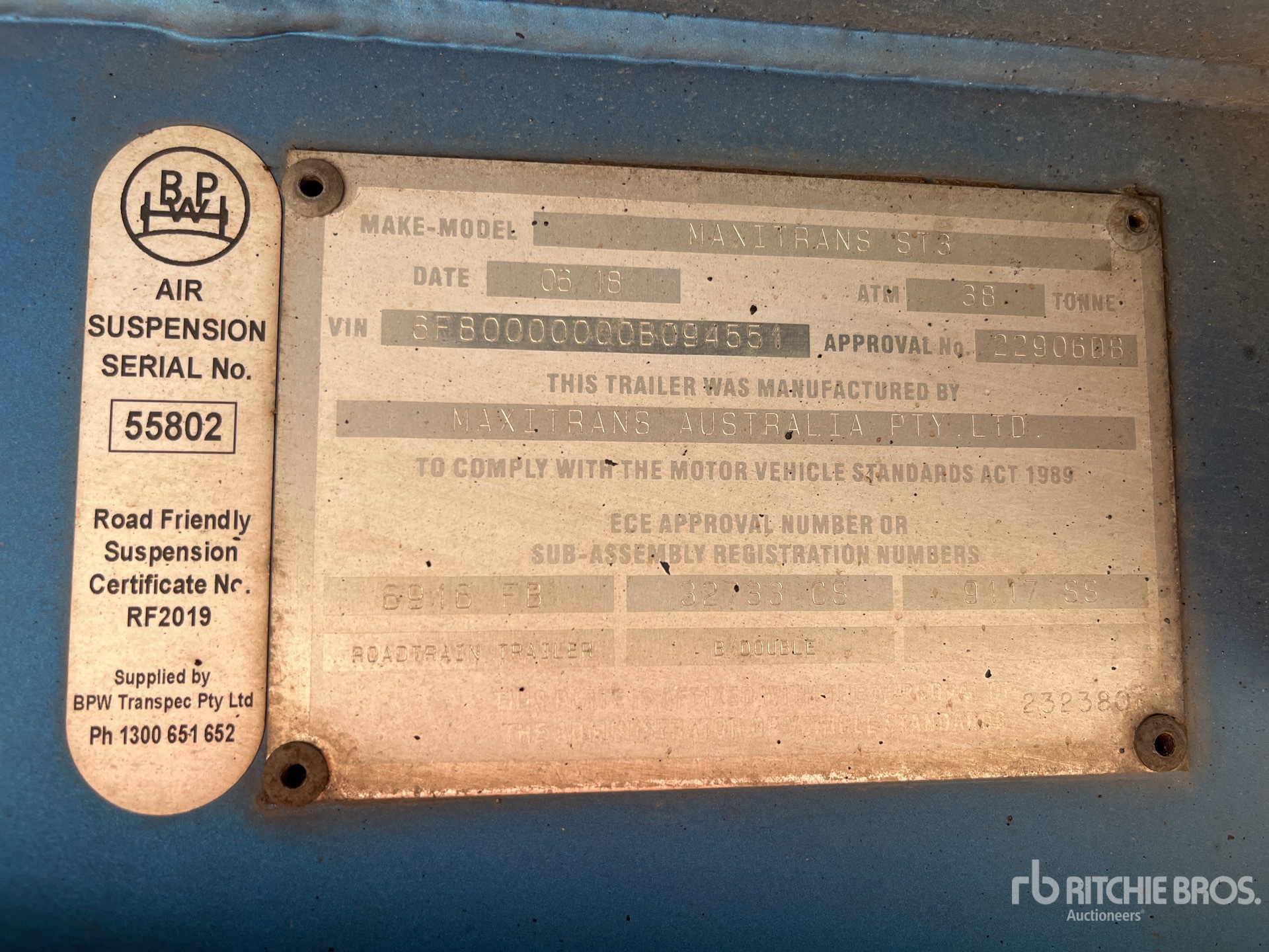 General Appearance with Serial Number / VIN