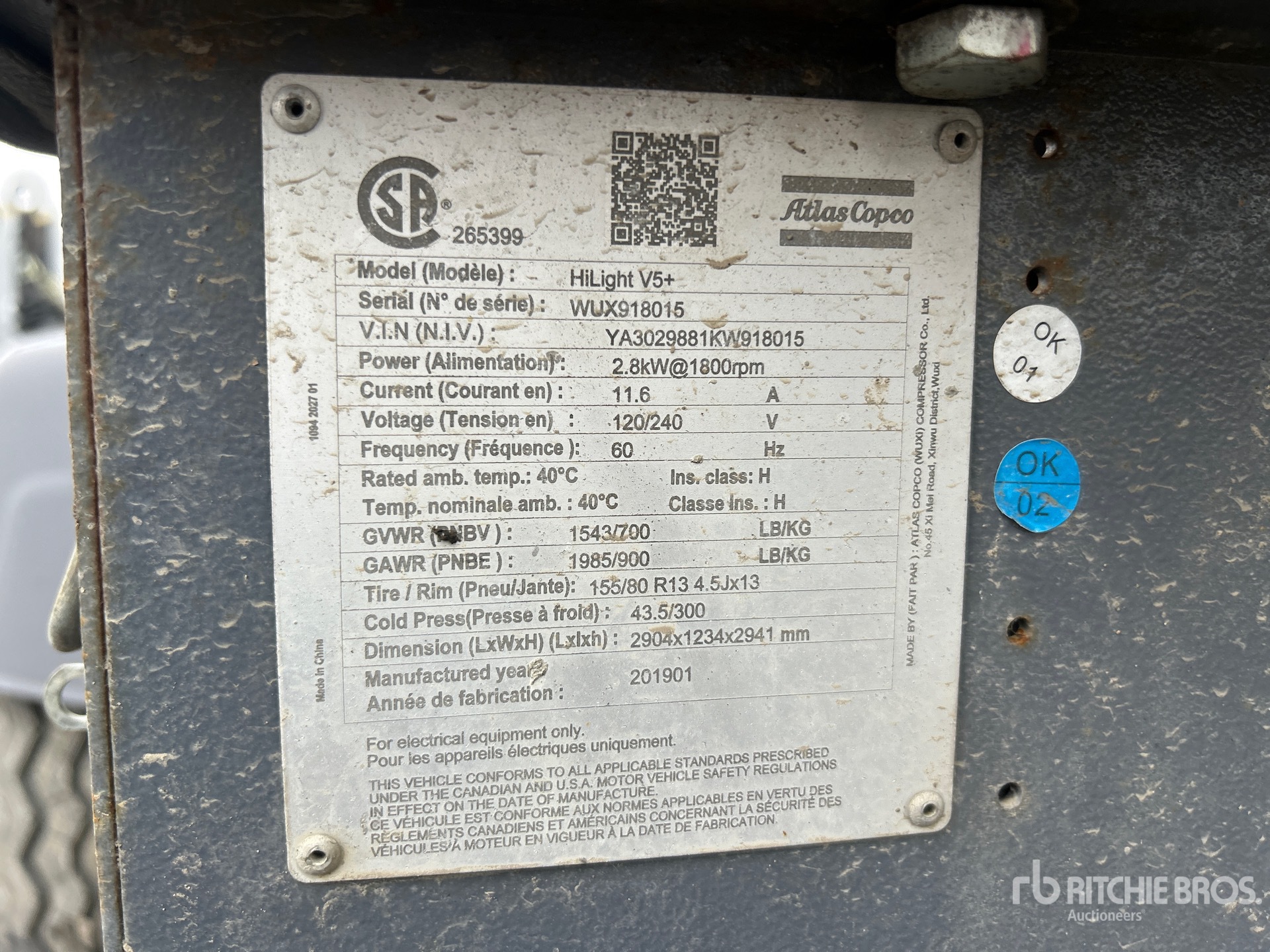 General Appearance with Serial Number / VIN