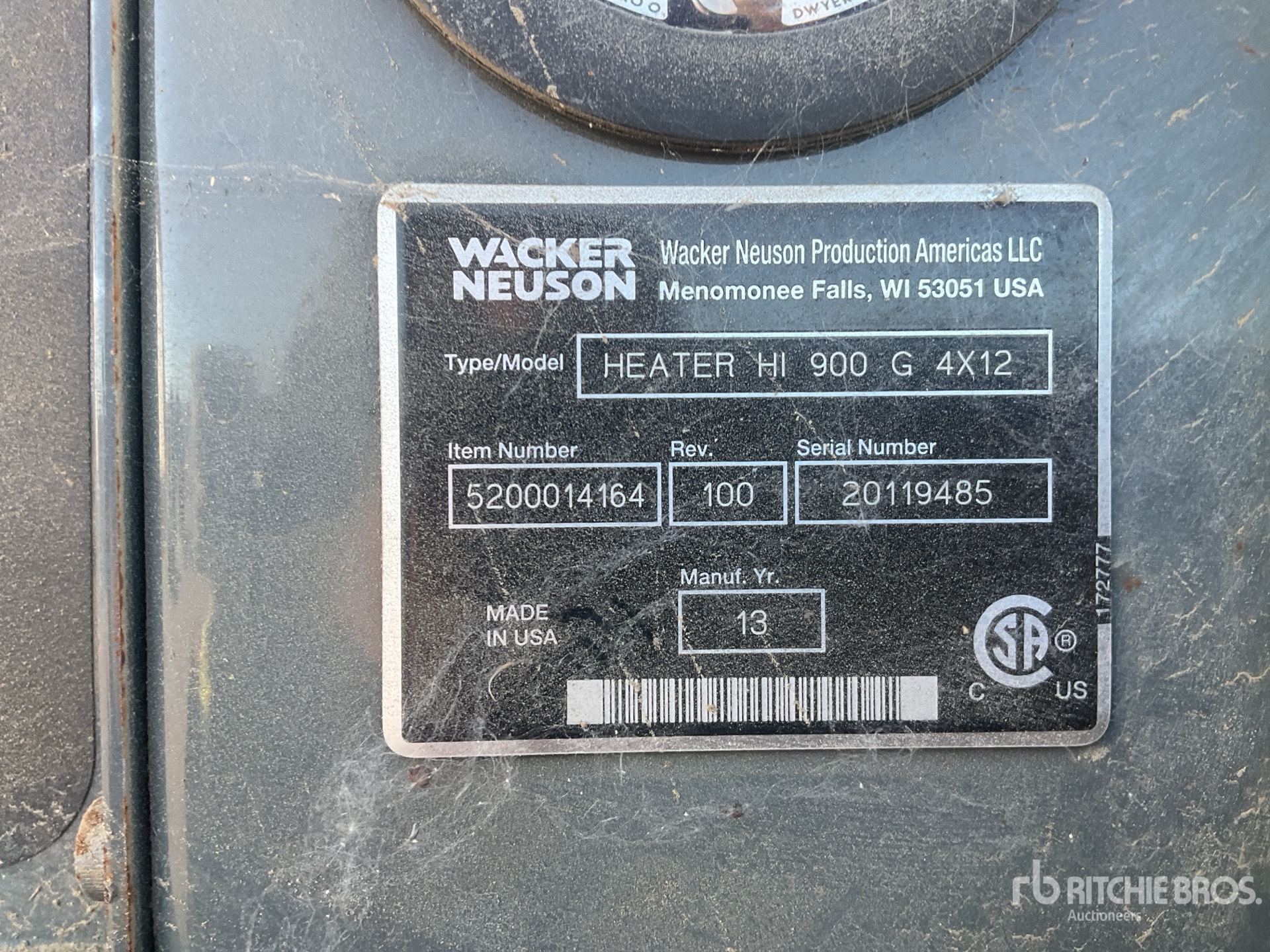 General Appearance with Serial Number / VIN