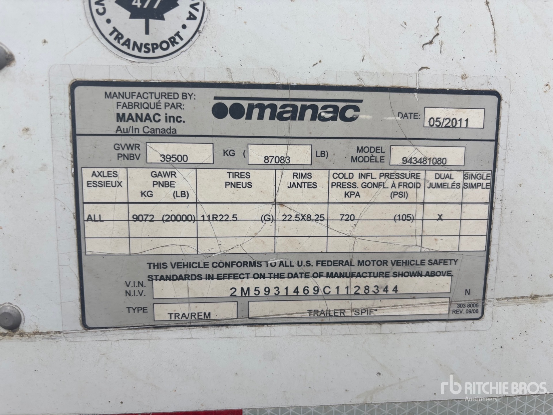 General Appearance with Serial Number / VIN
