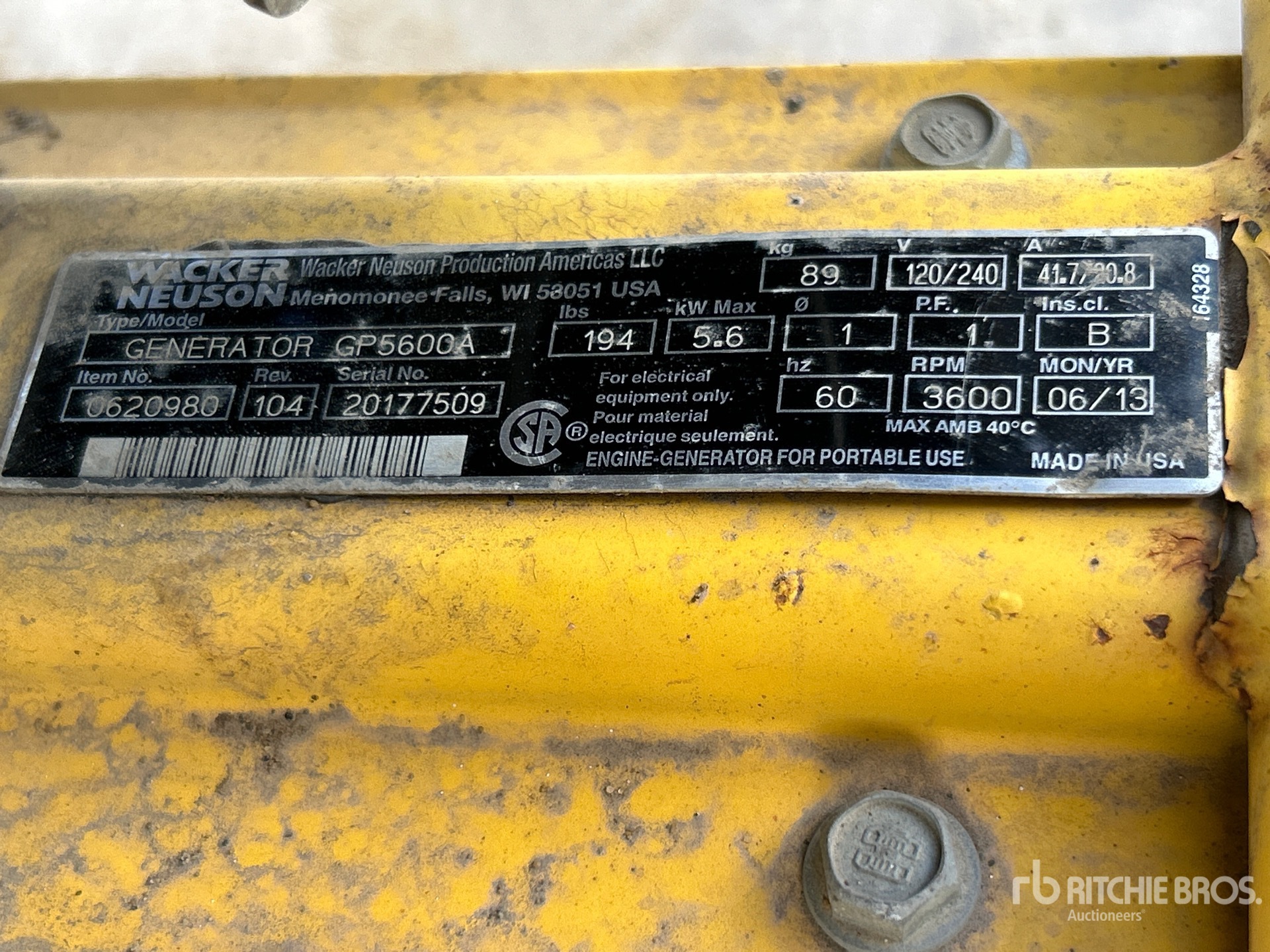 General Appearance with Serial Number / VIN
