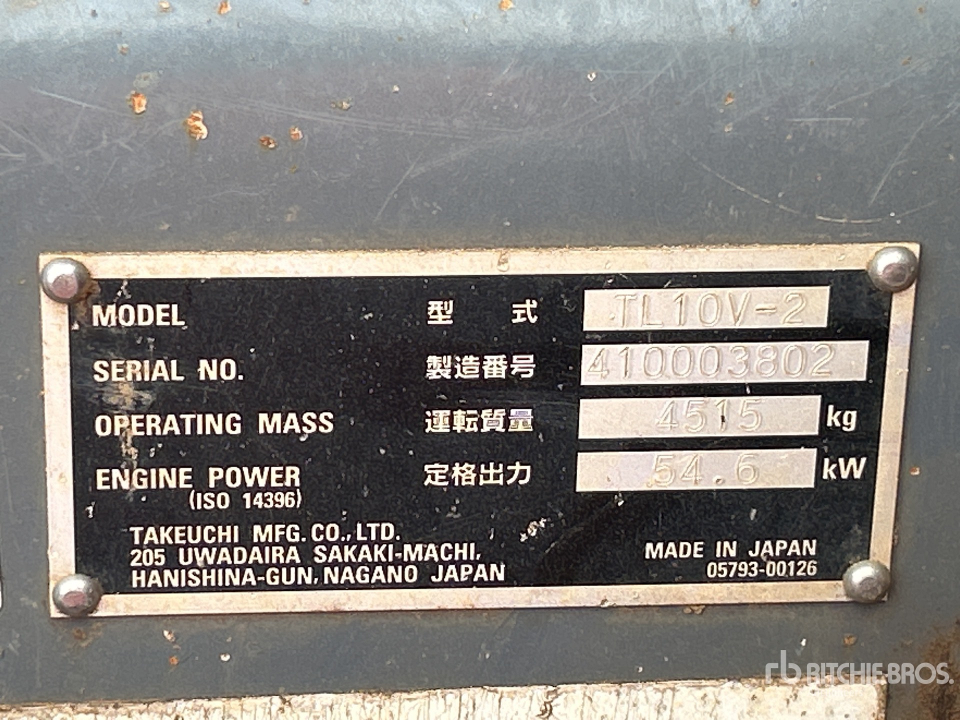 General Appearance with Serial Number / VIN
