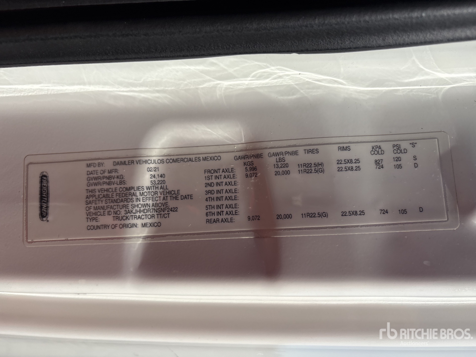 General Appearance with Serial Number / VIN