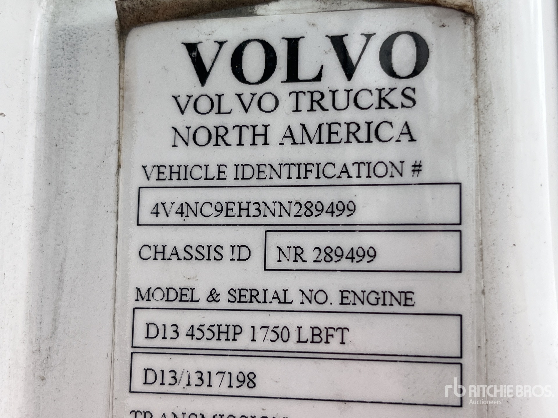 General Appearance with Serial Number / VIN