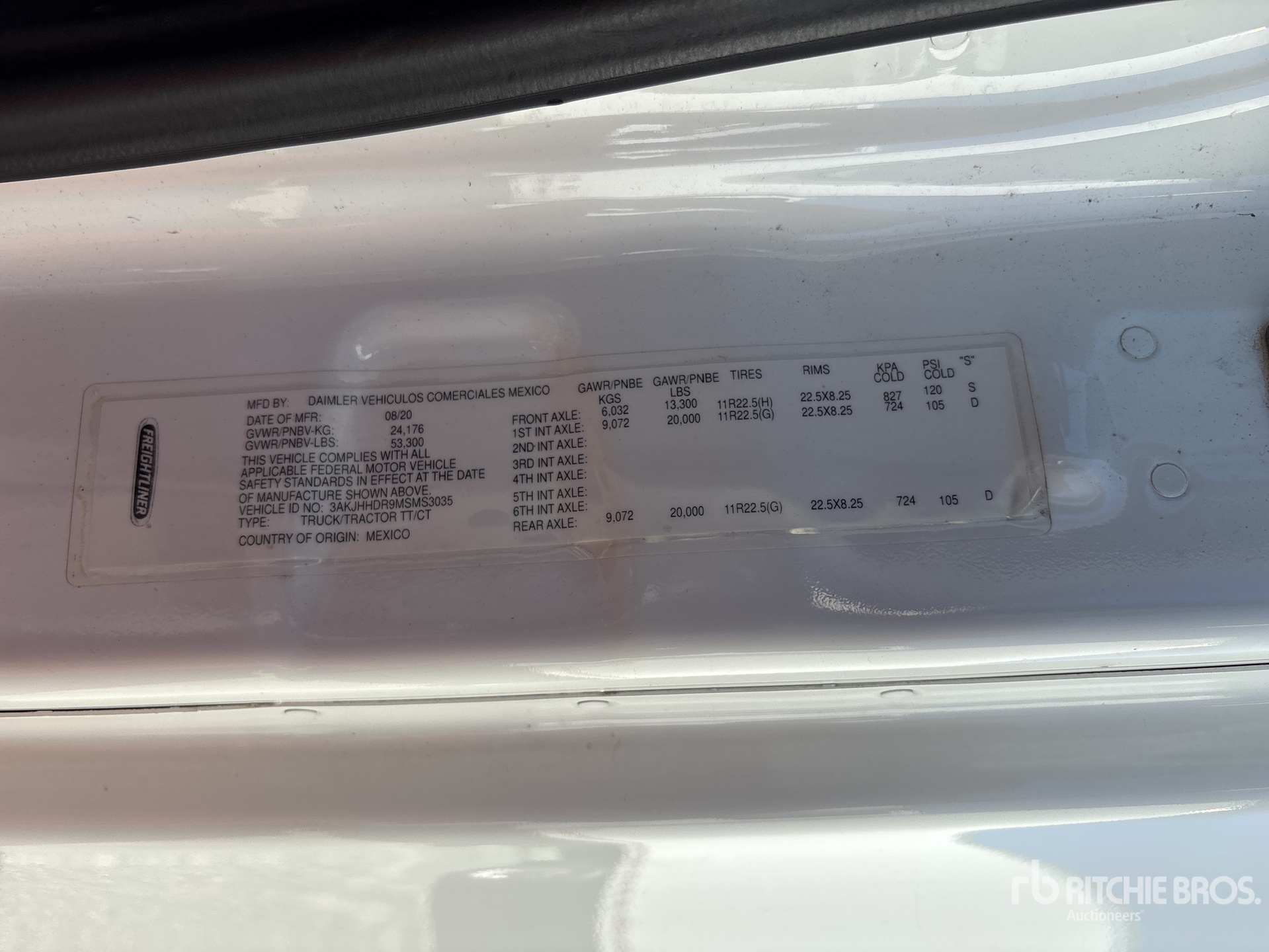 General Appearance with Serial Number / VIN