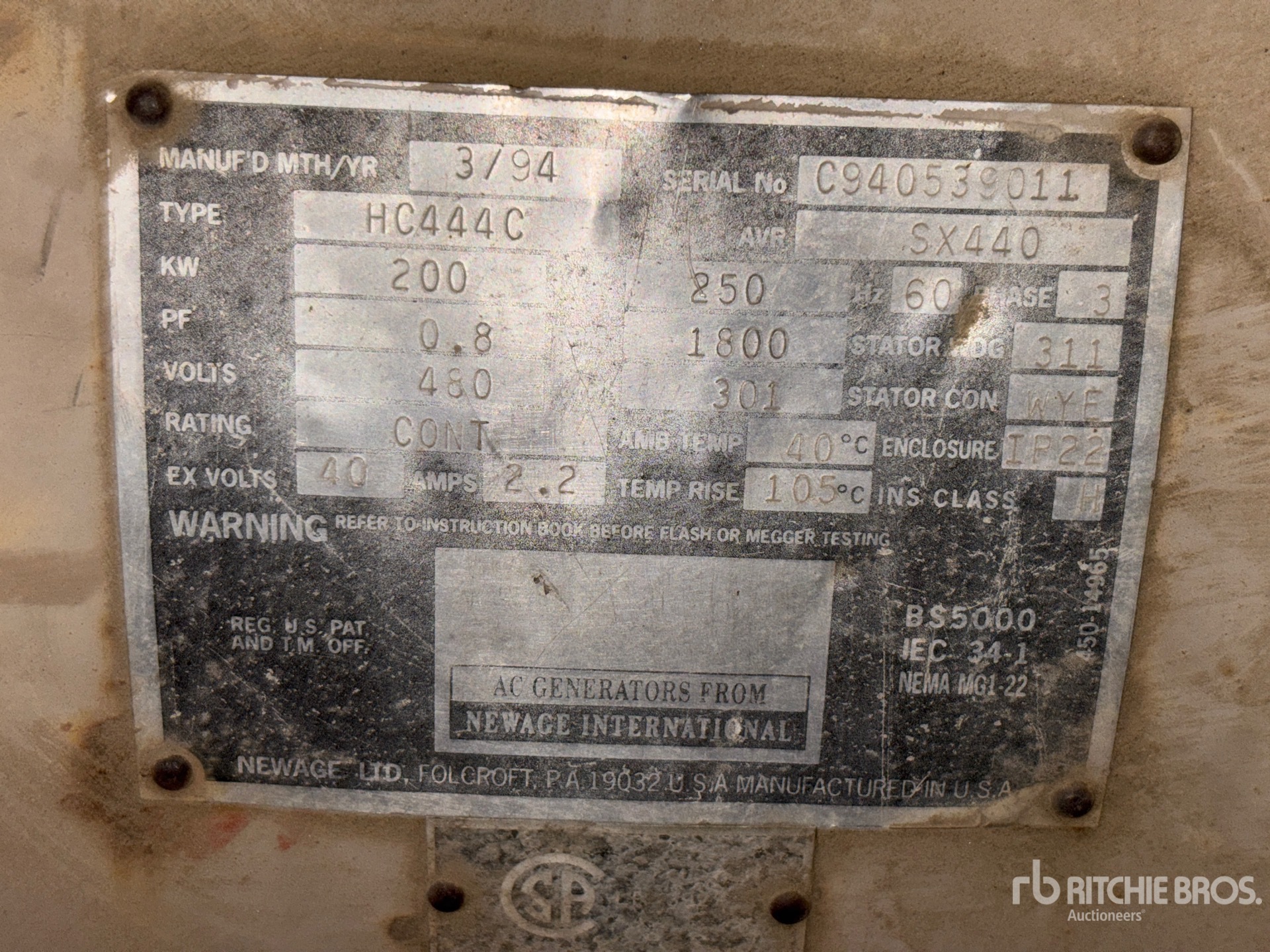 General Appearance with Serial Number / VIN