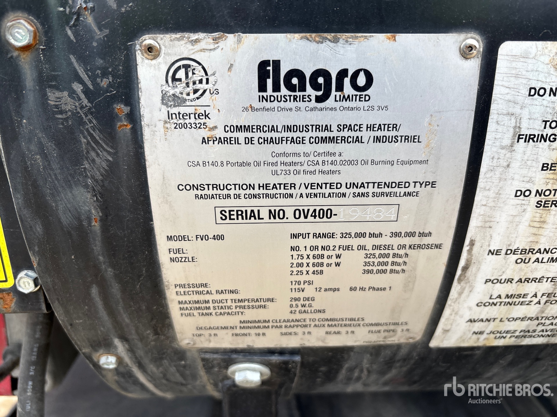 General Appearance with Serial Number / VIN